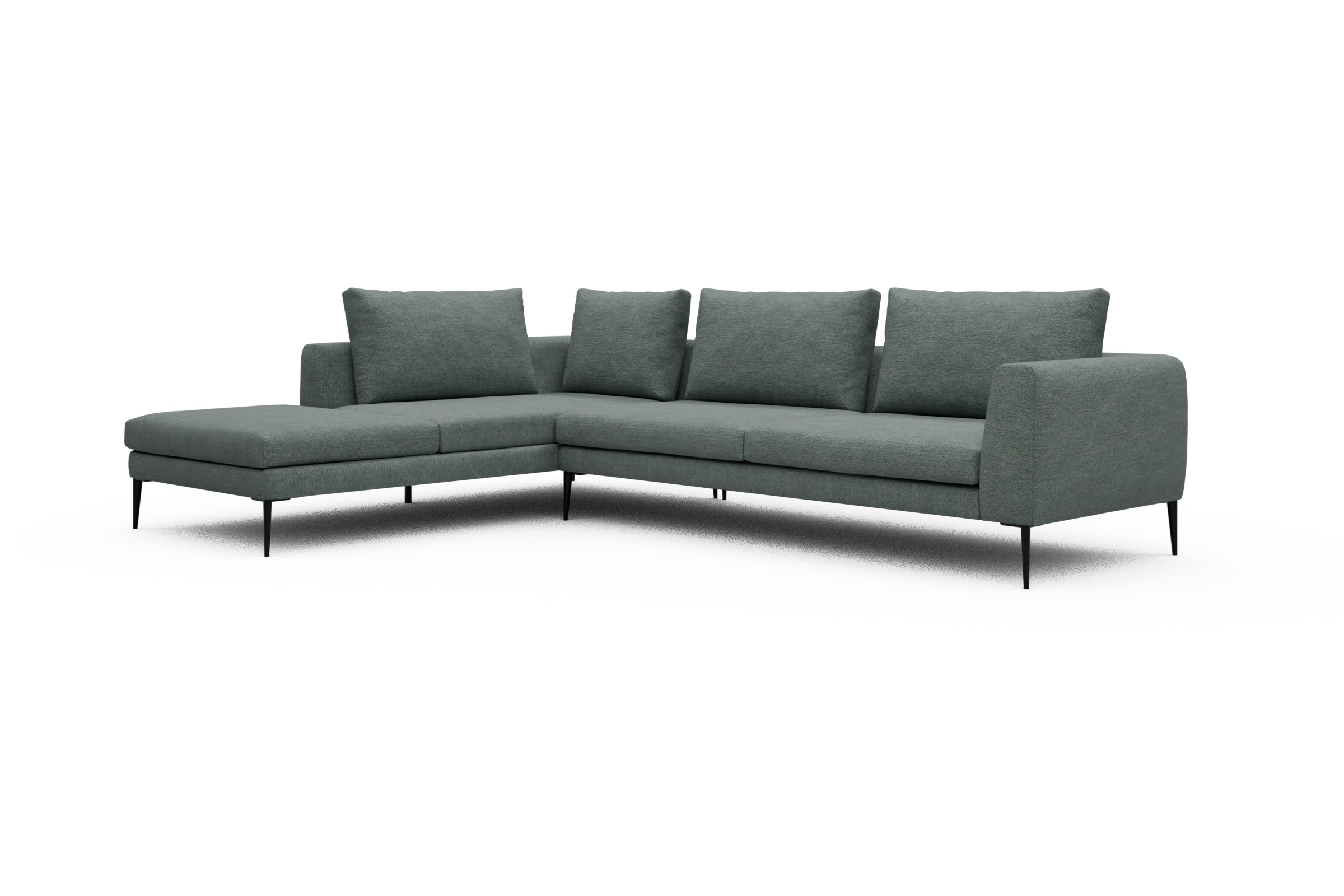 Ecksofa Paul Relax-Ecke rechts mit 3-Sitzer Carreno-Ice-Blue