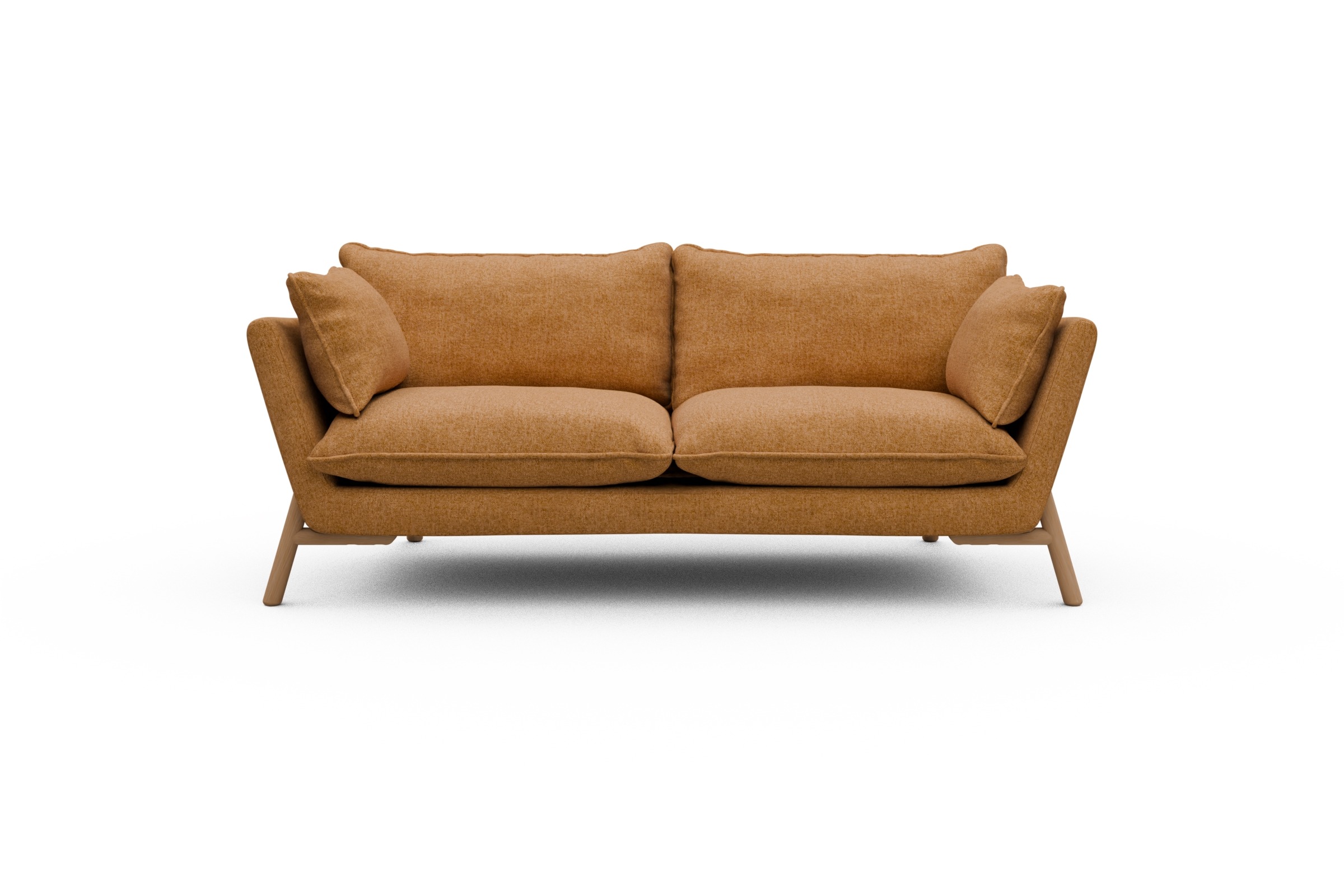 Skandi Home Sofa Emil PREMIUM 2-Sitzer Beinfarbe Eiche Natur Casone-Warm-Yellow moebelfaktor