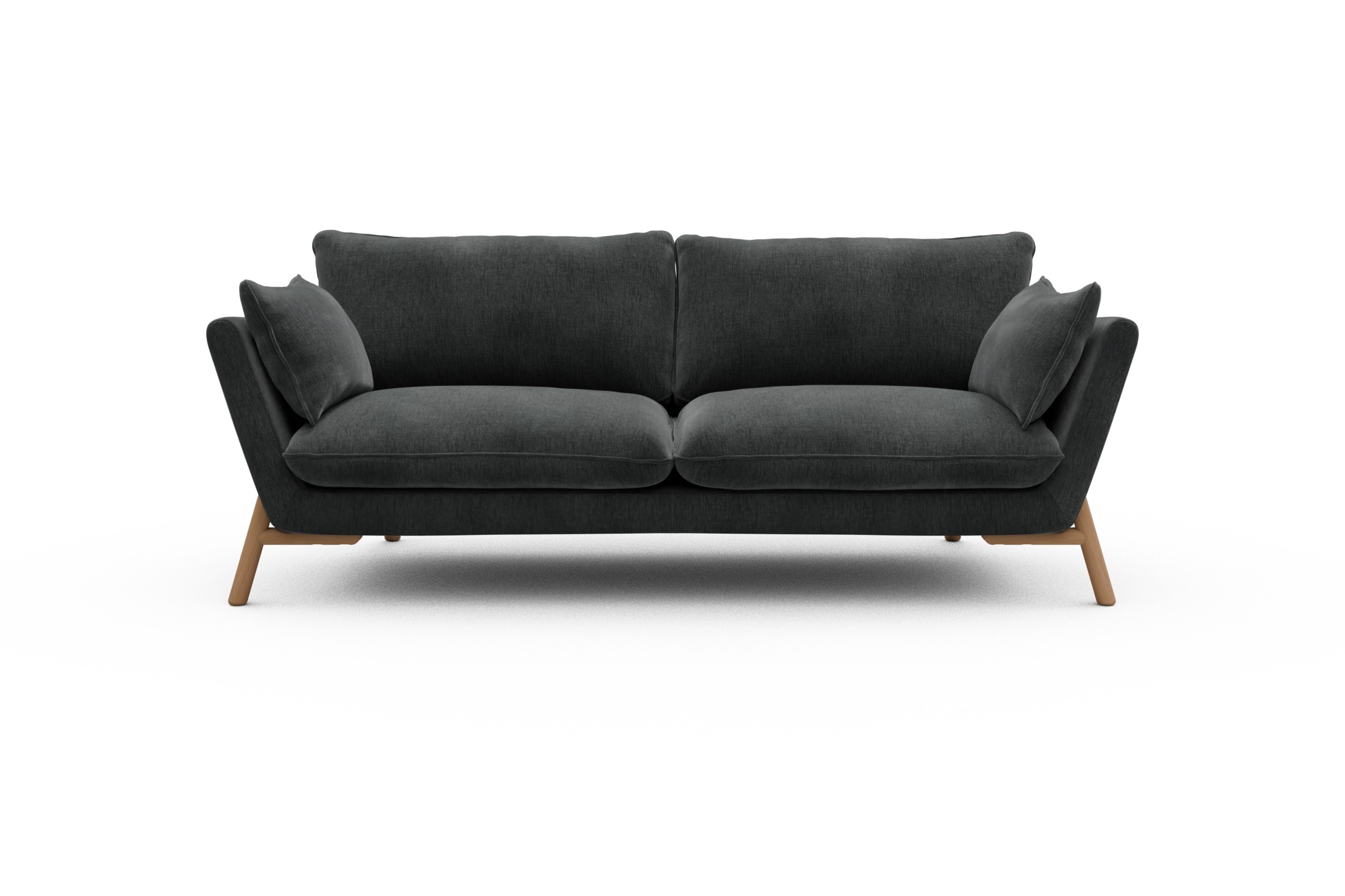 Skandi Home Sofa Emil 3-Sitzer Beinfarbe Eiche Natur Smooth-Deep-Warm-Grey moebelfaktor