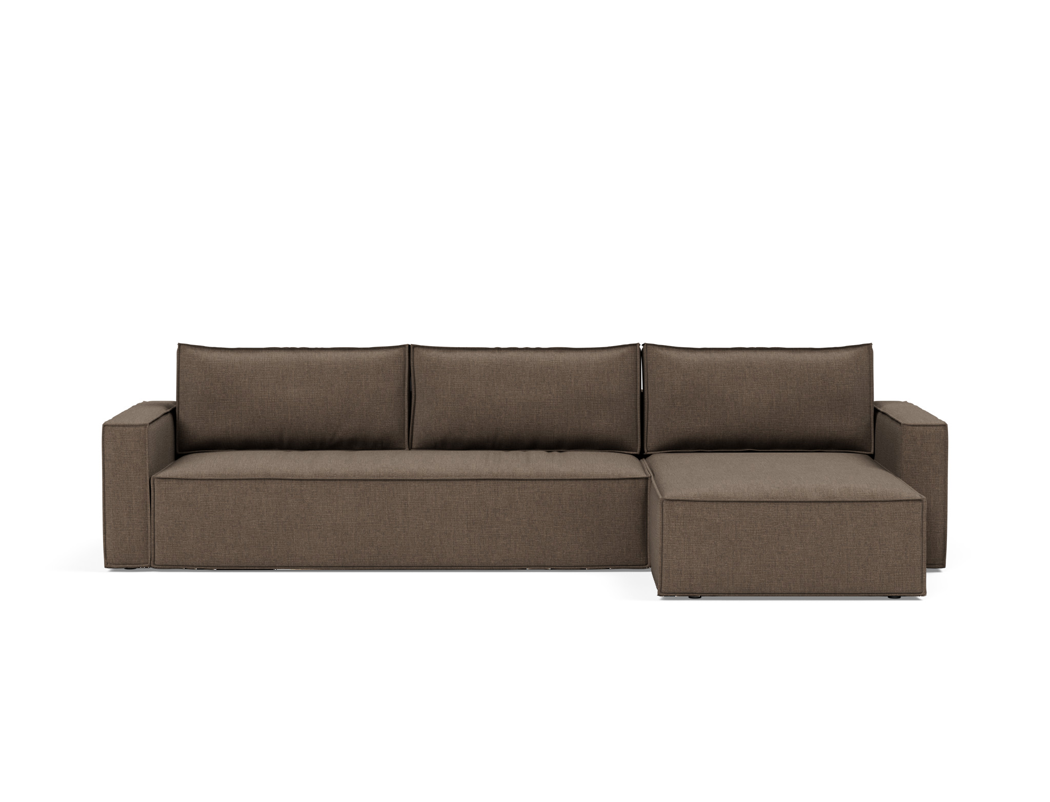 Schlafsofa Newilla mit Chaiselongue Chenille Esina 411-Cedar-Brown