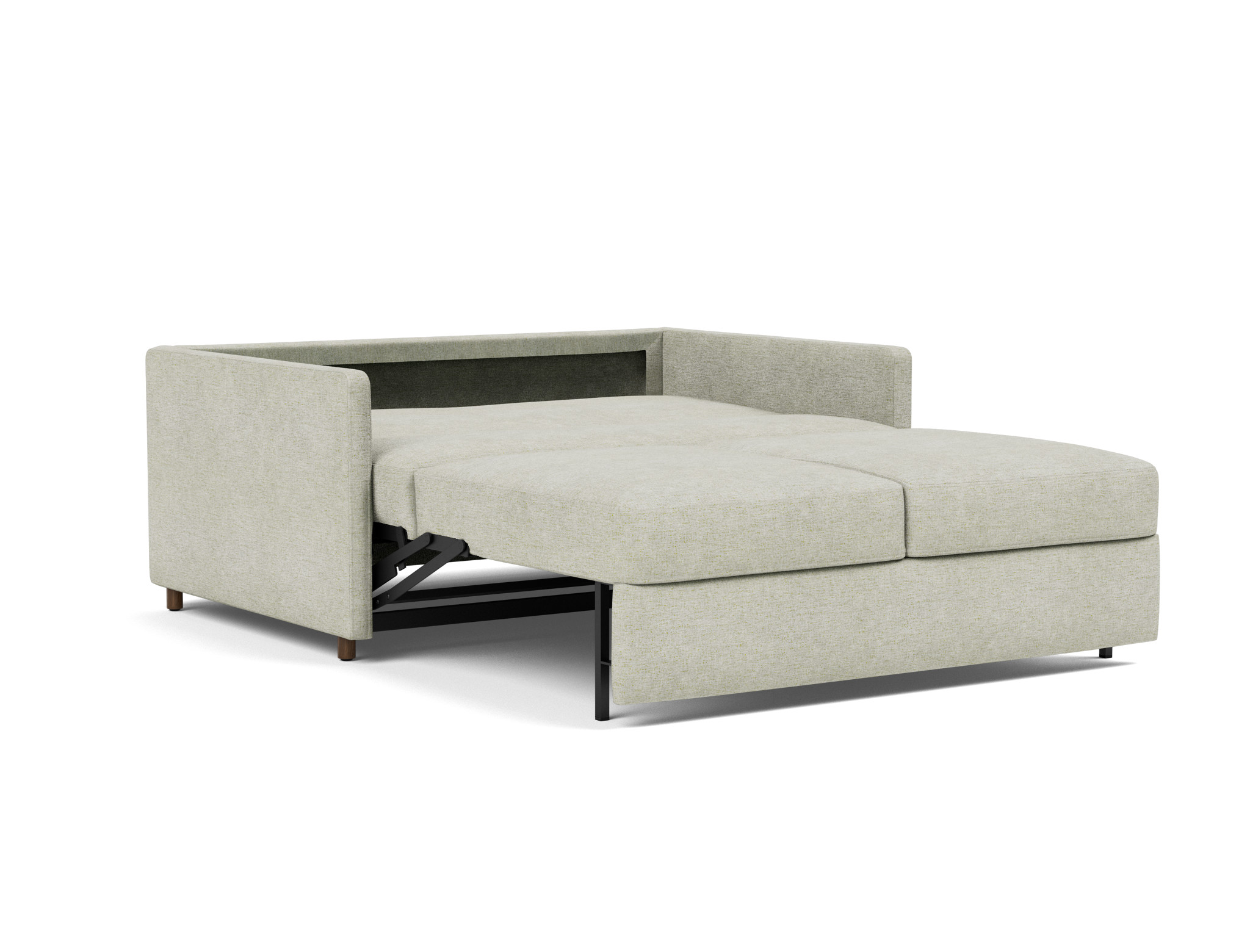 Schlafsofa Neah mit Slim-Armlehnen 140 Flachgewebe Avella 280-Sand