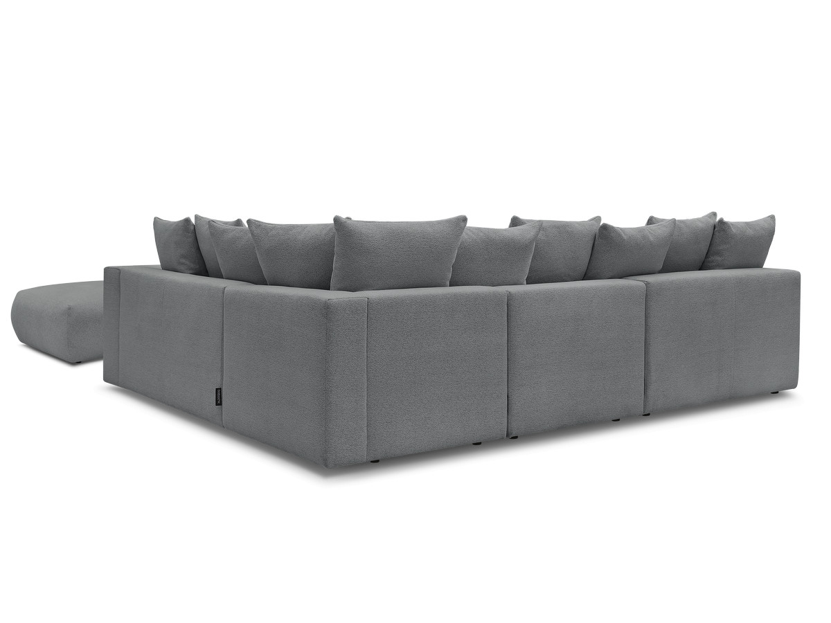 Bobochic Voltaire Ecksofa mit Pouf 322 × 268 cm Melange-Stoff Dunkelgrau Ecke rechts