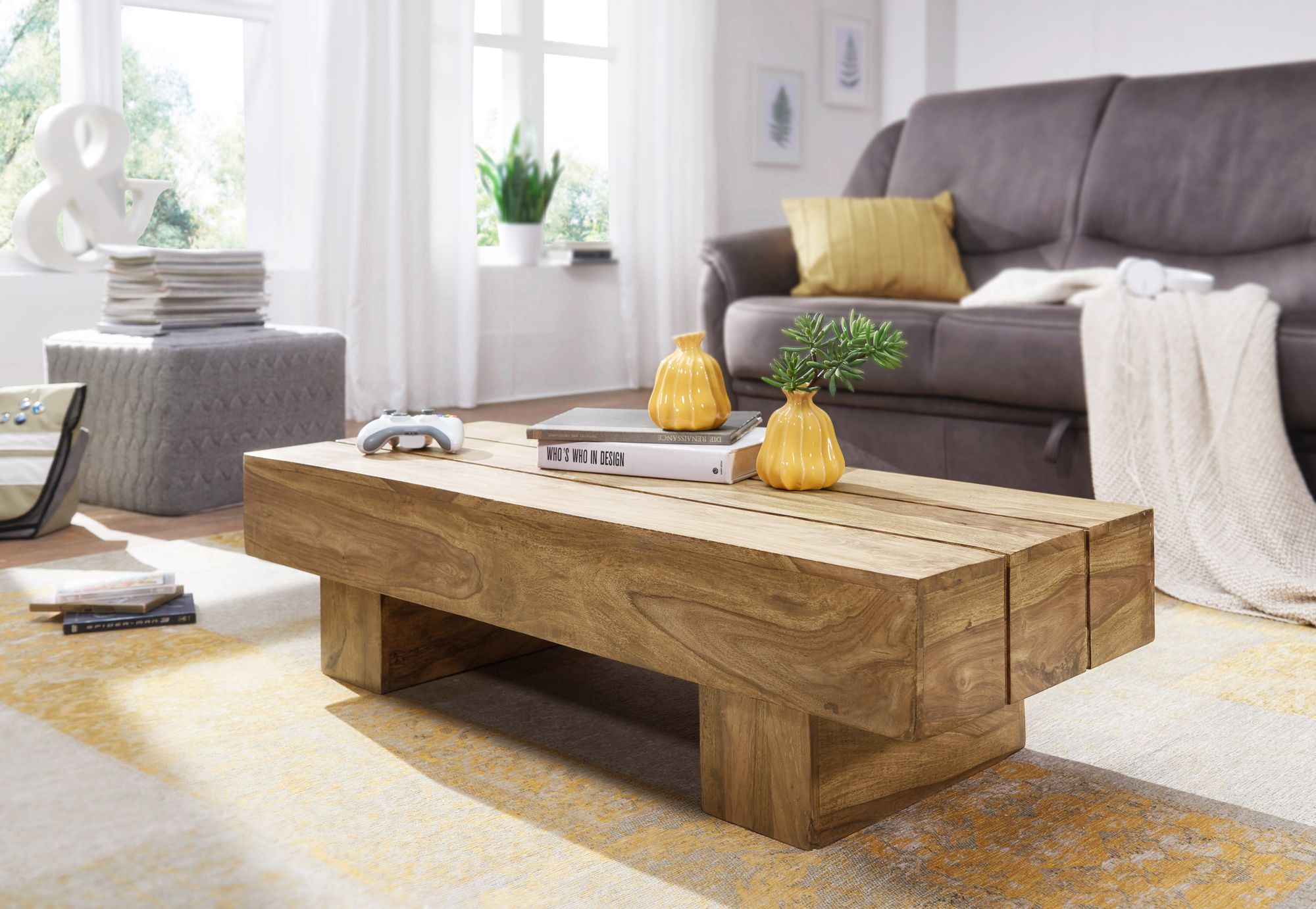 Couchtisch Eidsvag Massivholz Akazie 120 × 45 × 30 cm
