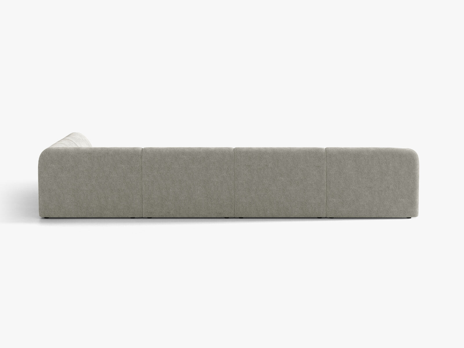 Micadoni Panorama-Ecksofa Miley 6-Sitzer Rechts Chenille Haga Hellgrau