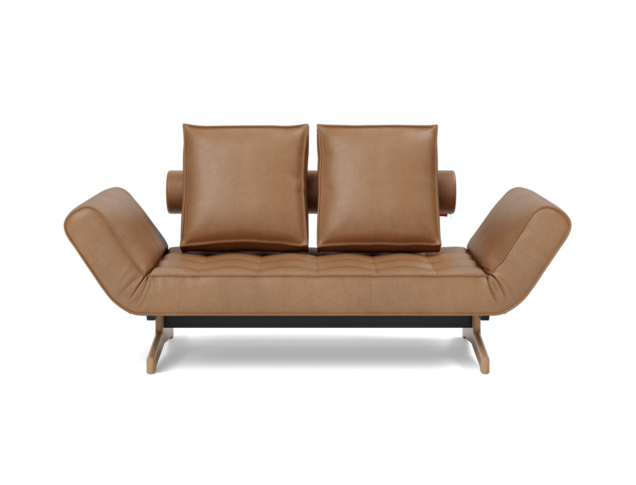 Tagesbett Ghia Lederoptik Faunal 551-Brown Beine Eiche