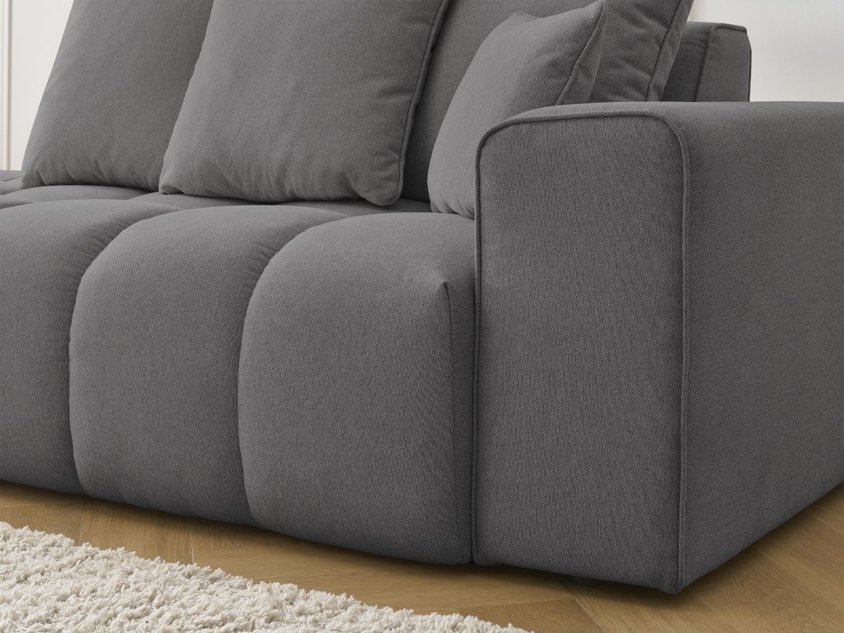 Bobochic Mont-blanc Sofa 4-Sitzer Melange-Stoff Dunkelgrau Armlehne rechts