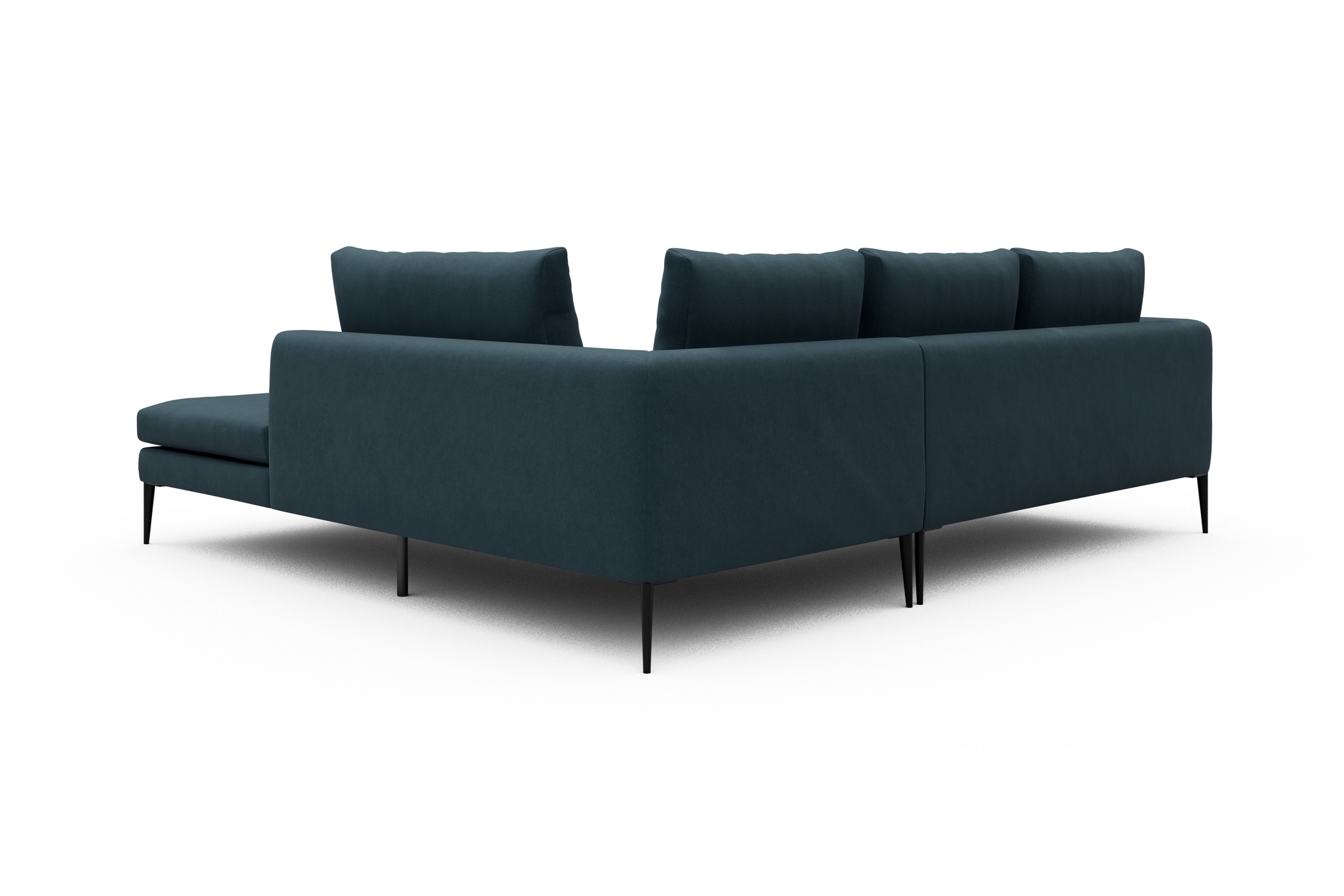 Ecksofa Paul Relax-Ecke rechts mit 2-Sitzer Satya-Indigo