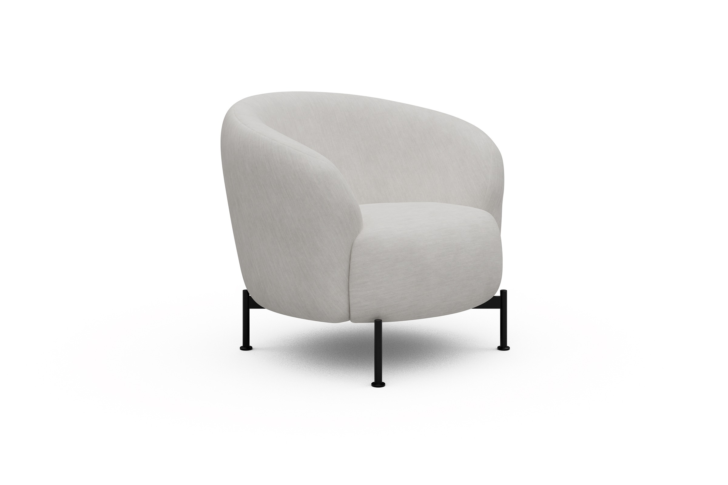 Sessel Ronda X-Metallgestell Schwarz Vivus-Dusty-Off-White