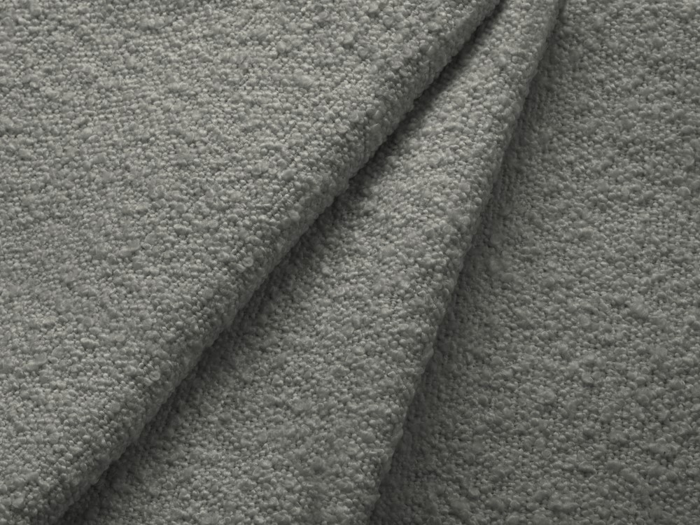 Cosmopolitan Design Pouf Vienna Boucle Ascot Grau Beine Schwarzes Metall