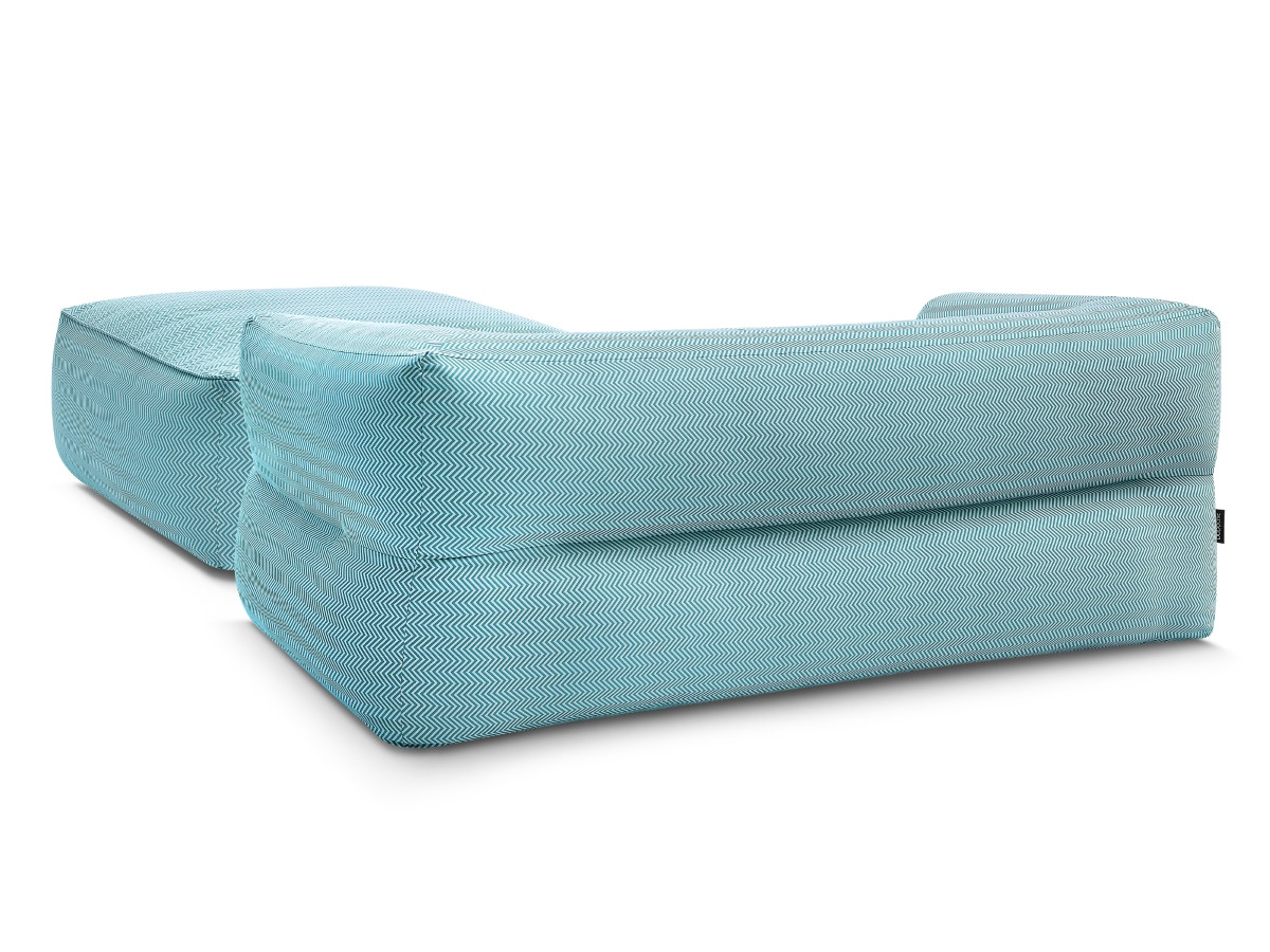 Bobochic Nour Gartensofa 4-Sitzer mit Pouf Stoff Dunkelblau