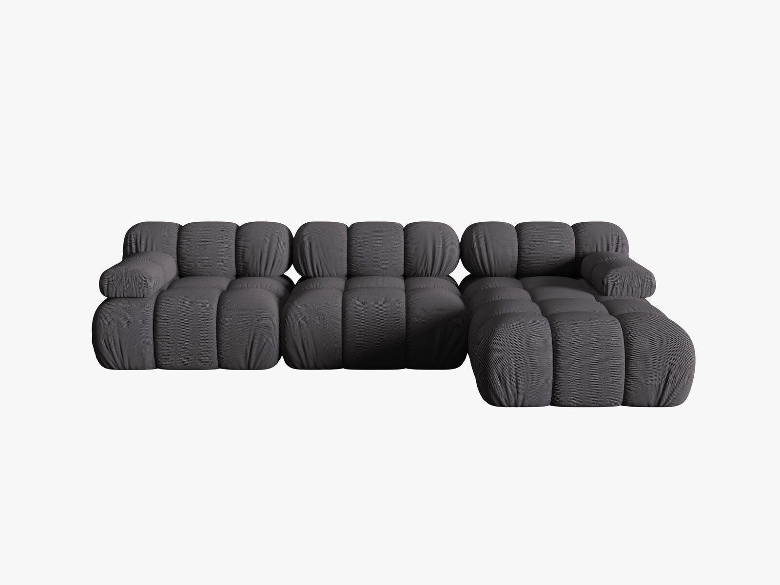 Micadoni Modulares Ecksofa Bellis 4-Sitzer Rechts 3D-Stoff Sonic Espresso