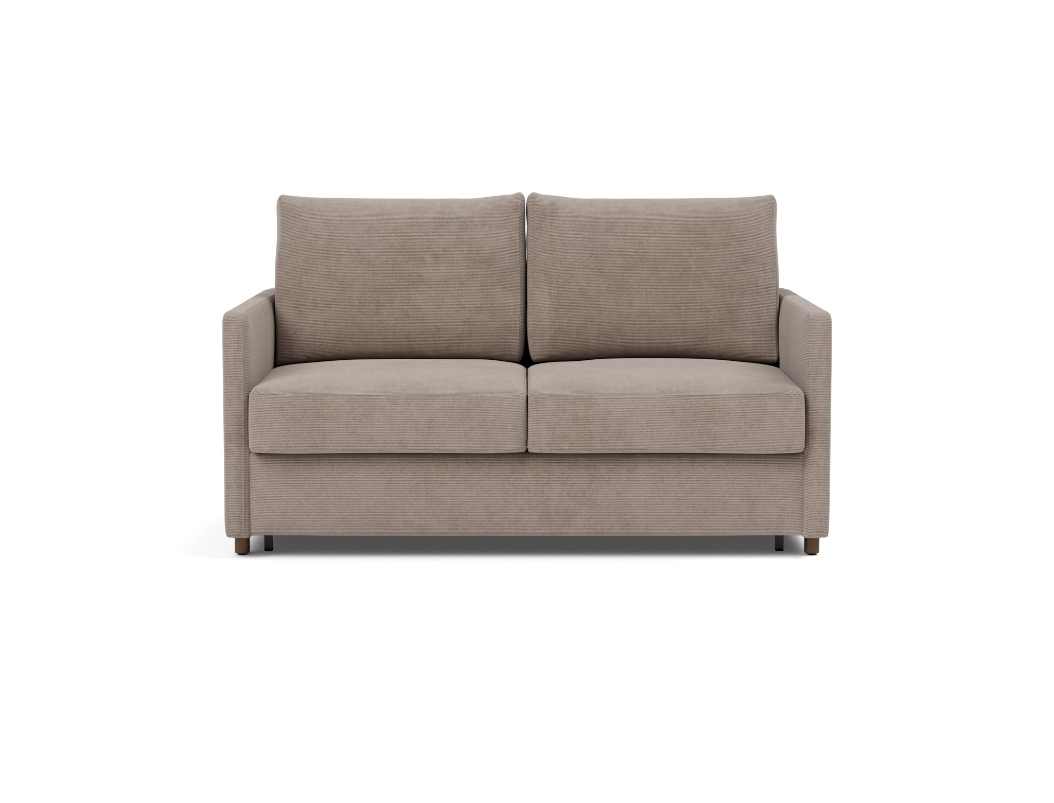 Schlafsofa Neah mit Slim-Armlehnen 140 Kord Cordufine 318-Beige