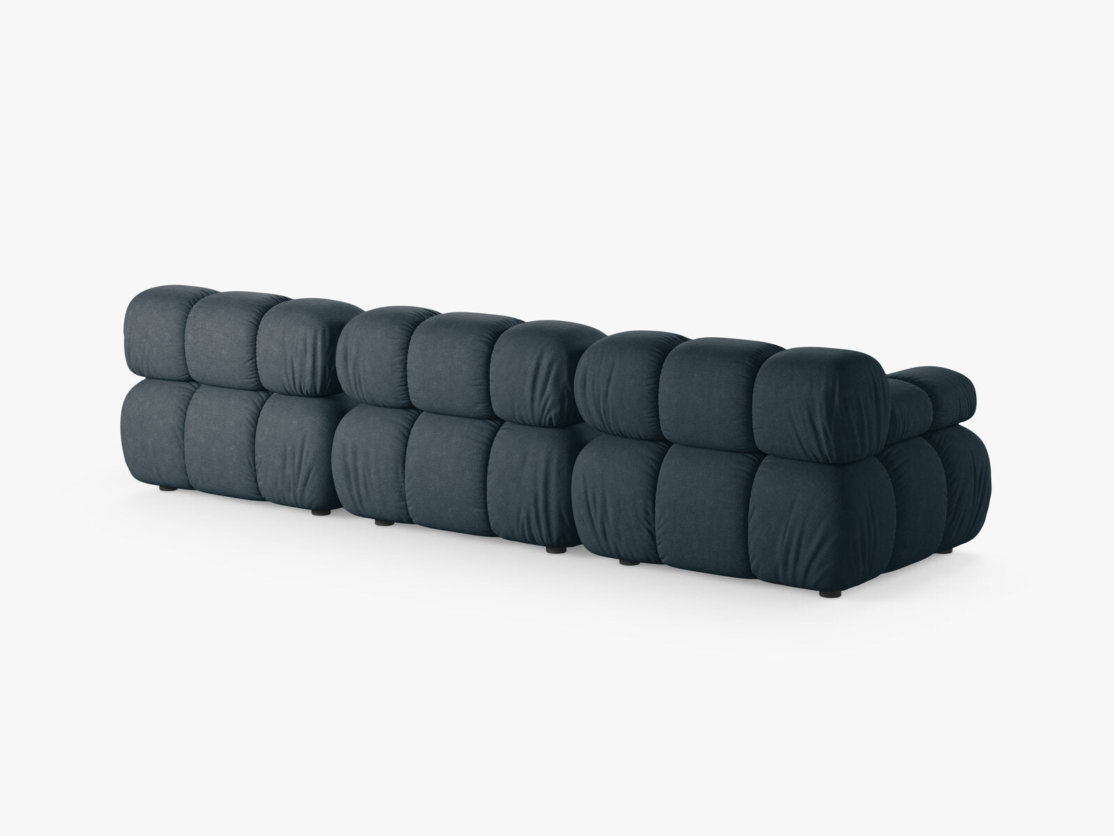 Micadoni Modulares Sofa Bellis 3-Sitzer Strukturierter Stoff Liberty Dunkel Petrol