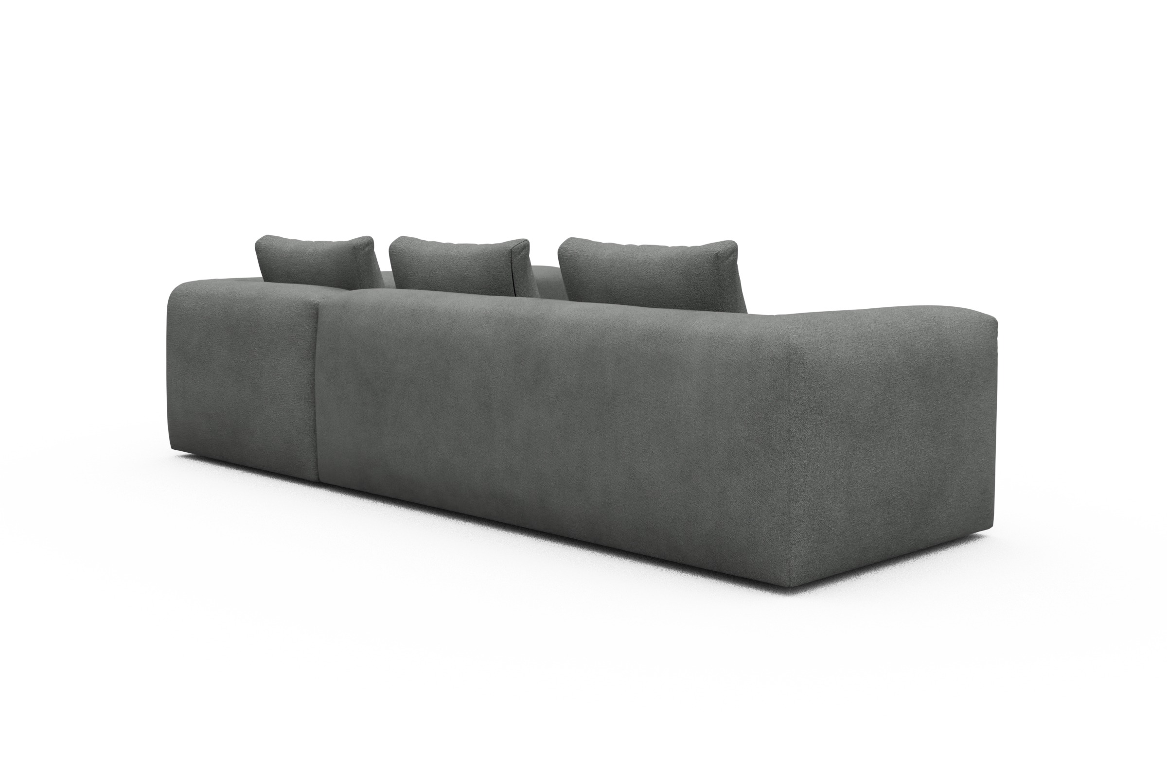 Ecksofa Fred 2x 2,5-Sitzer rechts offen Boucle-Ash-Grey