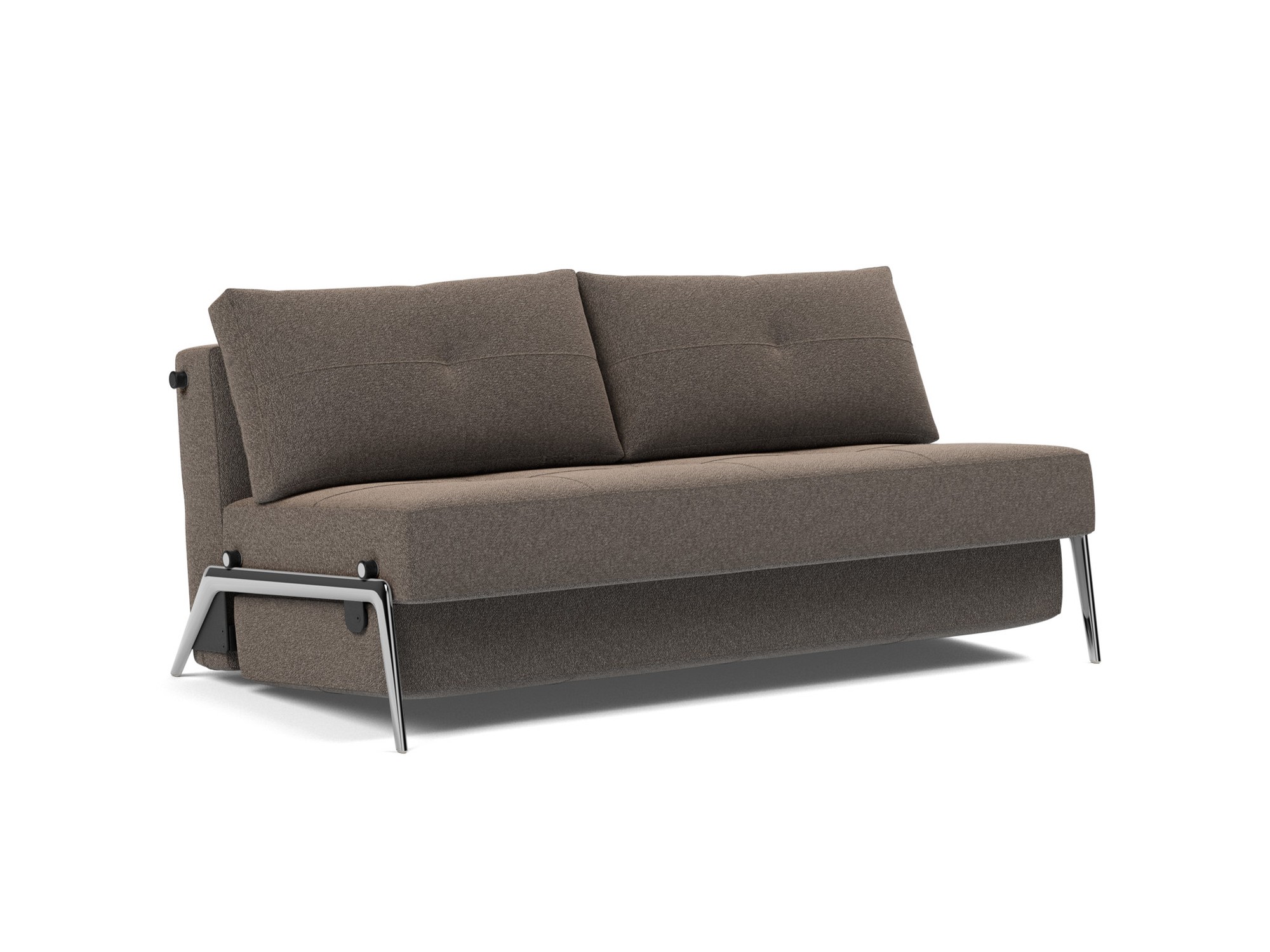 Schlafsofa Cubed 160 Boucle Skandi 530-Taupe Beine Aluminium