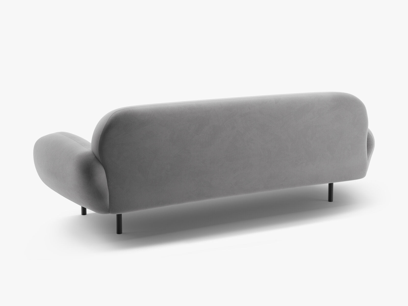 Micadoni Sofa Poppy 3-Sitzer Samt Casino Hellgrau