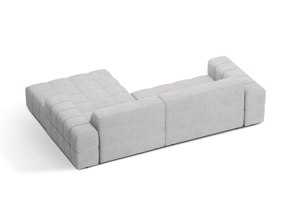 Cosmopolitan Design Ecksofa Chicago 3-Sitzer Chenille Eden Silber Rechts