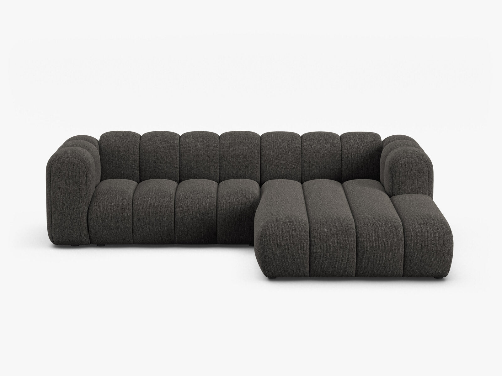 Micadoni Modulares Ecksofa Lupine 4-Sitzer mittelgroß Rechts Chenille Eden Dunkelgrau