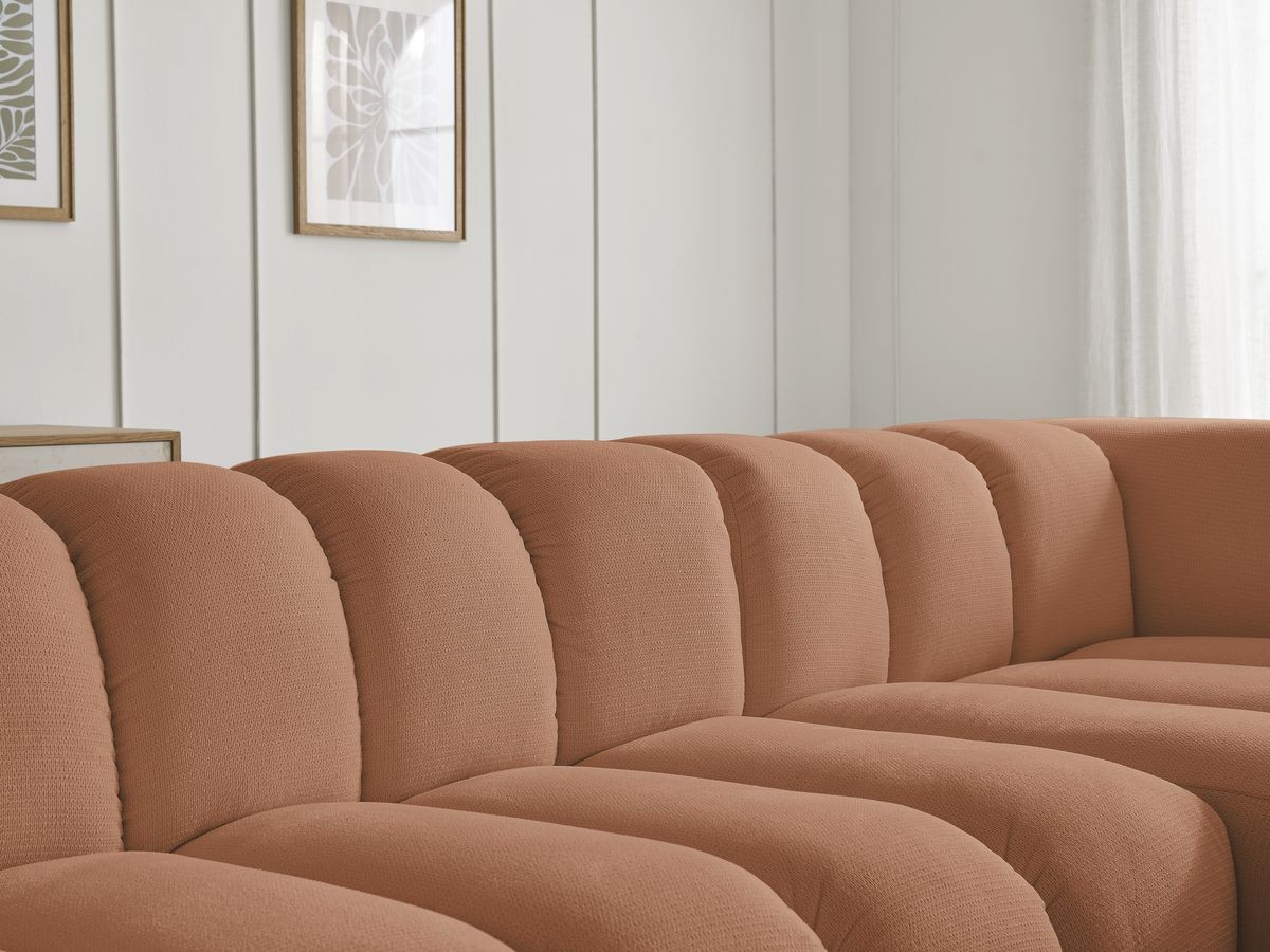 Bobochic Talia Ecksofa Melange-Stoff Orange Ecke rechts