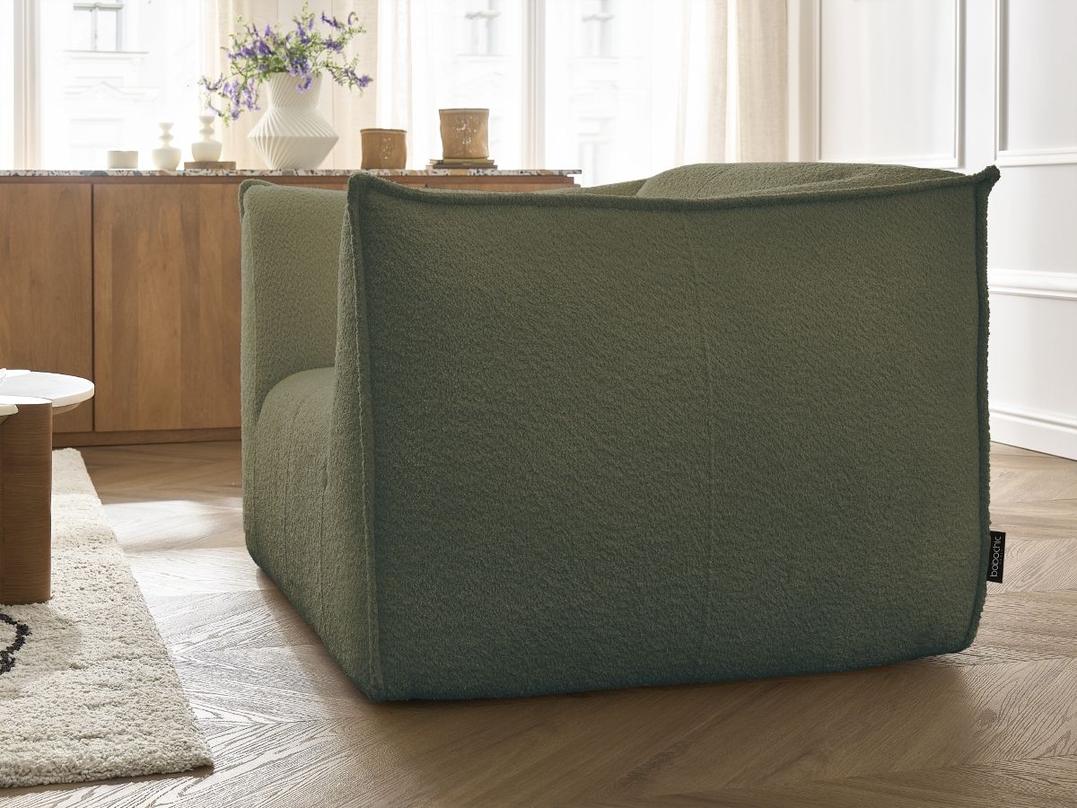 Bobochic Giorgia Sessel Bouclé-Stoff Grün