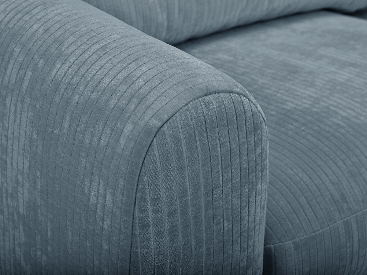 Bobochic Archi Schlafsofa 3-Sitzer Cordsamt Blau, Liegefläche 140 × 190 cm