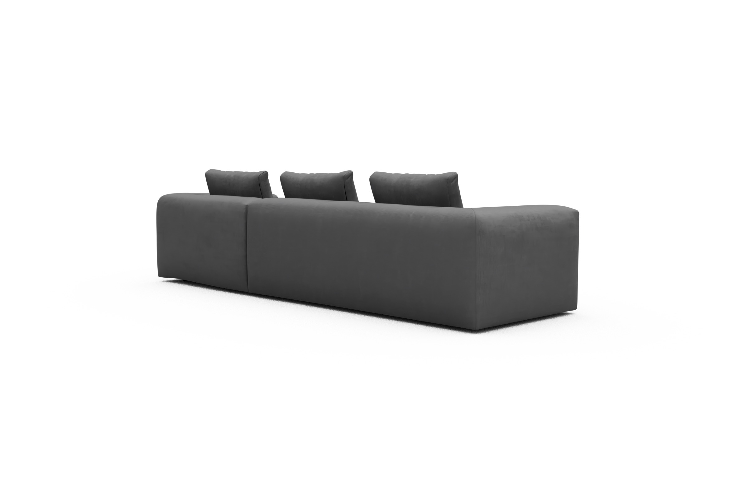 Ecksofa Fred Chaiselongue rechts mit 2,5-Sitzer Cordufine-Grey
