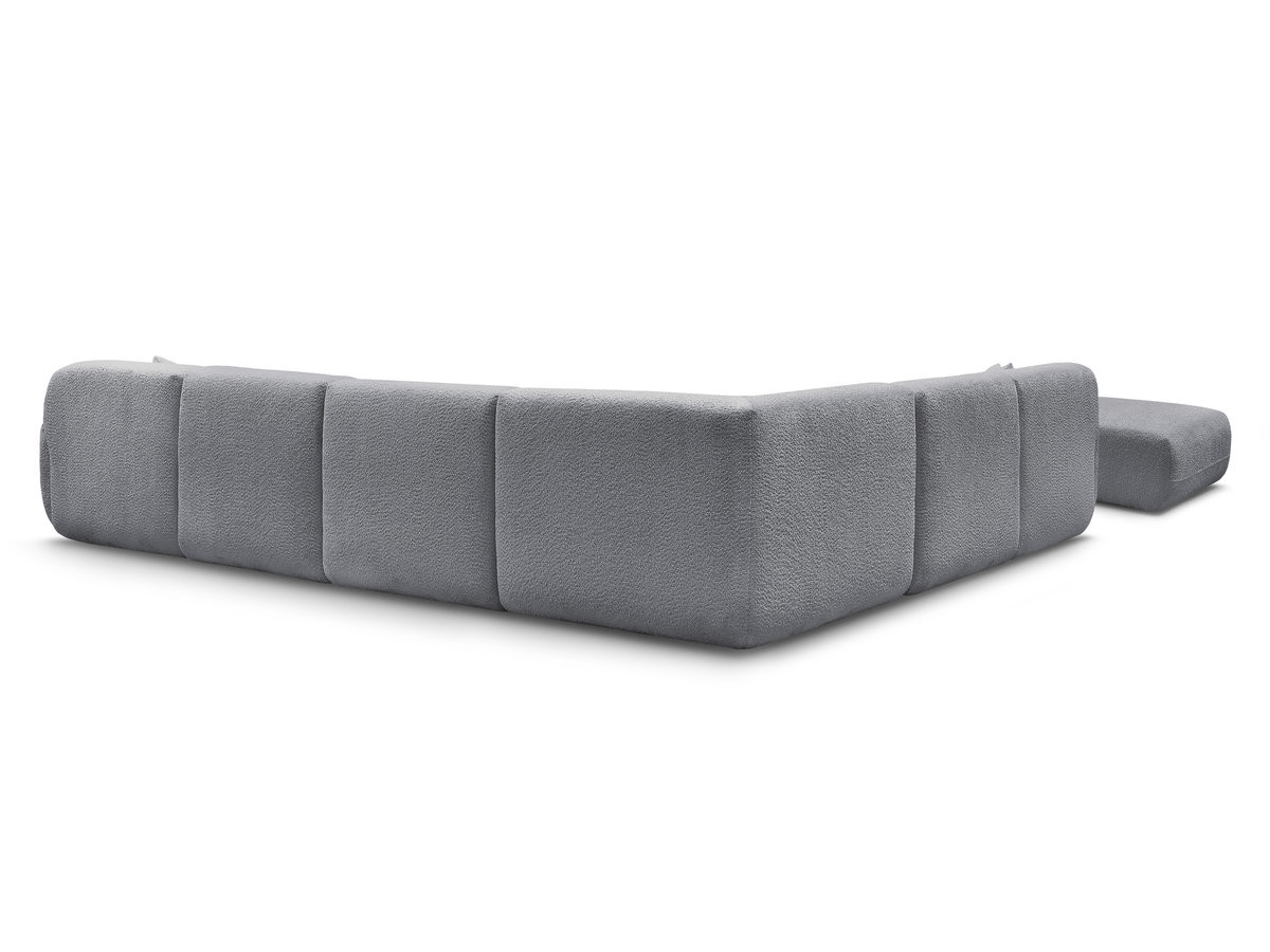 Bobochic Anda Wohnlandschaft mit Pouf 373 × 289 cm Chenille Grau Ecke links