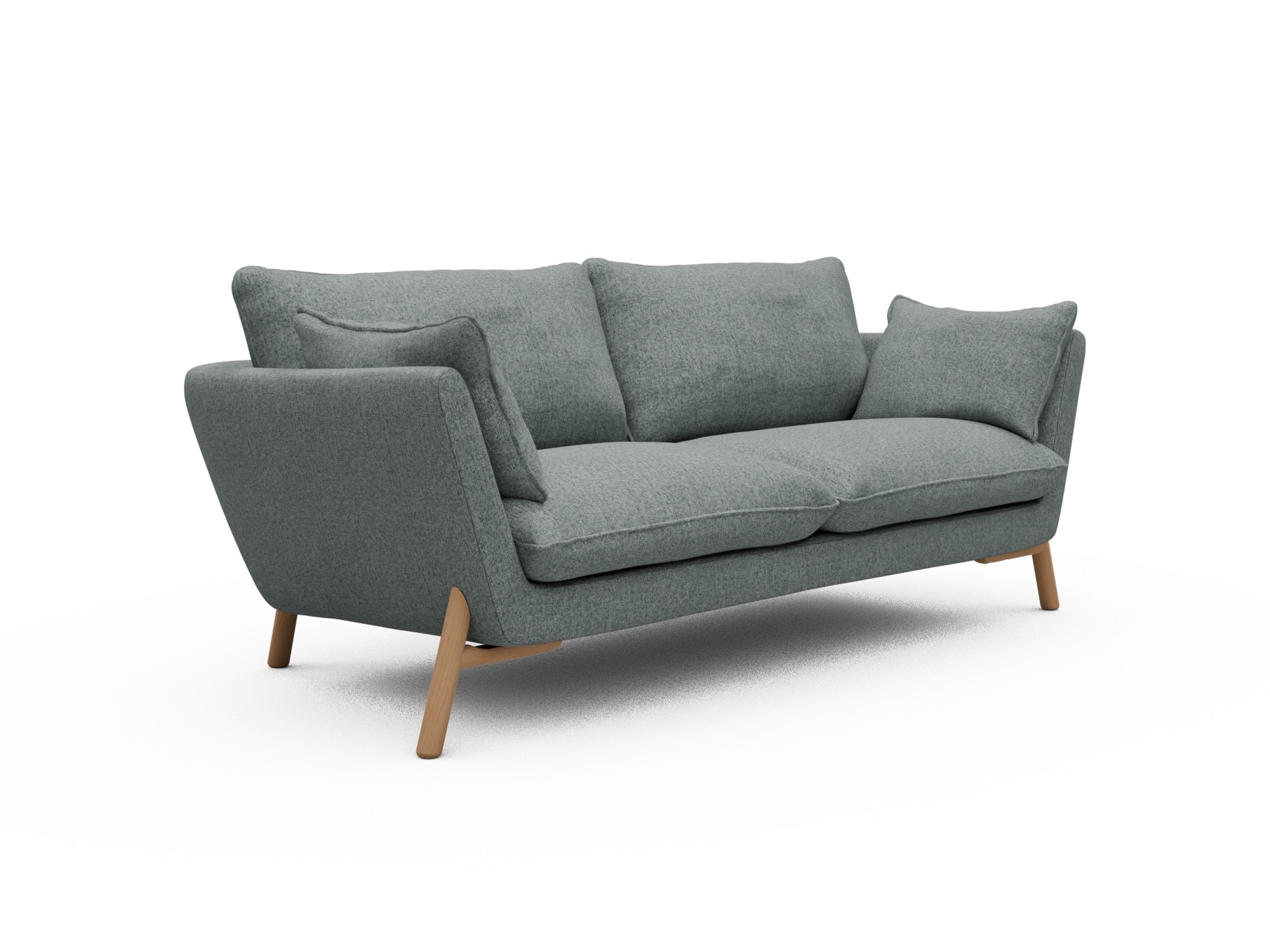 Skandi Home Sofa Emil 2-Sitzer Beinfarbe Eiche Natur Casone-Light-Mixed-Green moebelfaktor