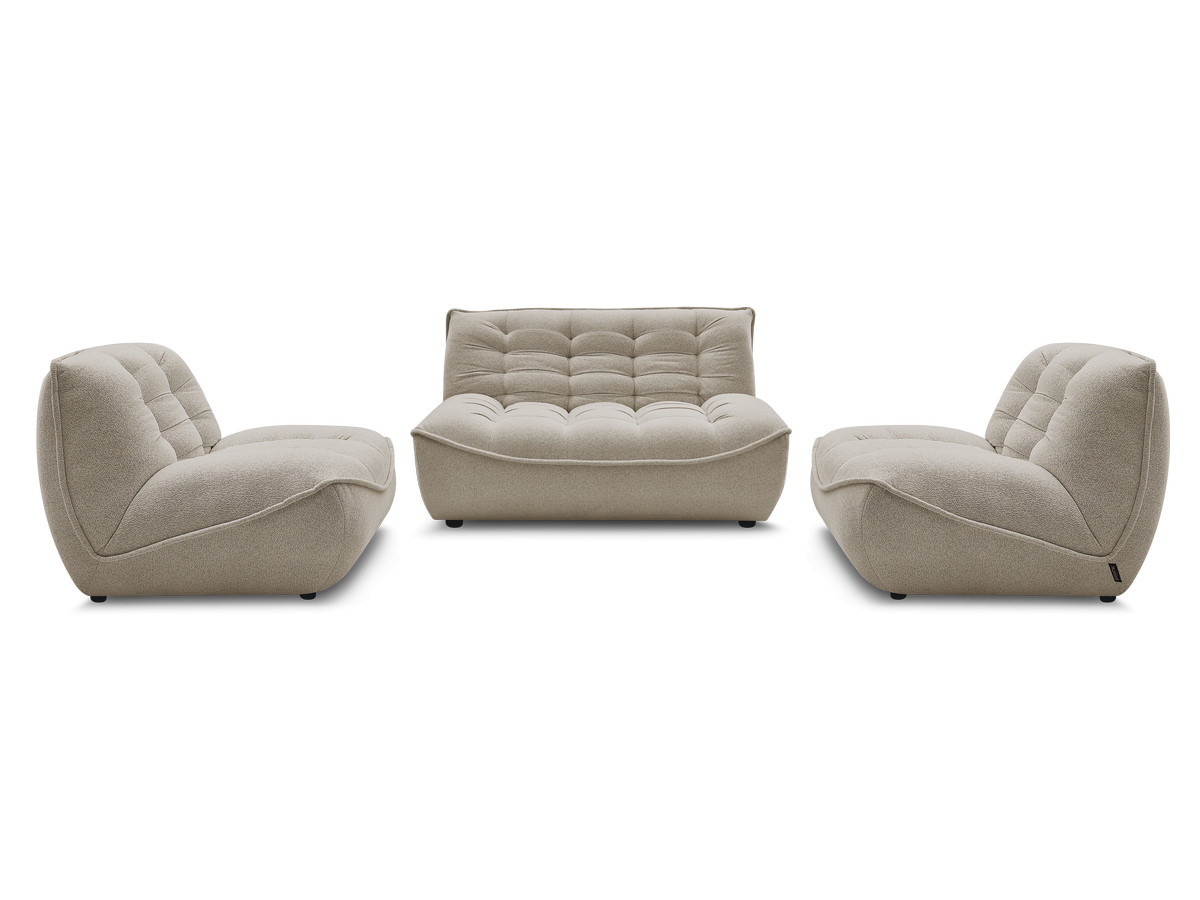 Bobochic Serena Sofa 4-Sitzer Melange-Stoff Taupe
