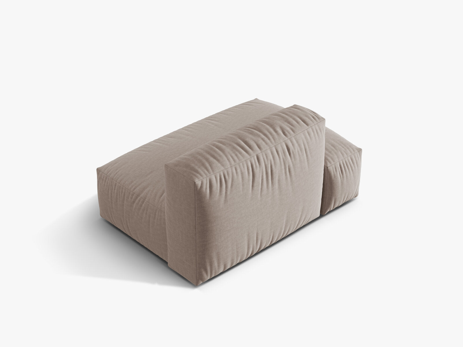 Micadoni Ecksofa-Modul Martina 1-Sitzer Strukturierter Stoff Boston Dunkelbeige Links