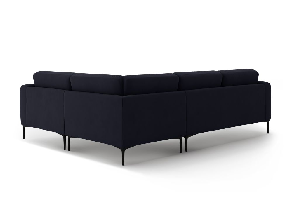 Cosmopolitan Design Ecksofa Lazio 4-Sitzer Samt Salvador Königsblau Rechts