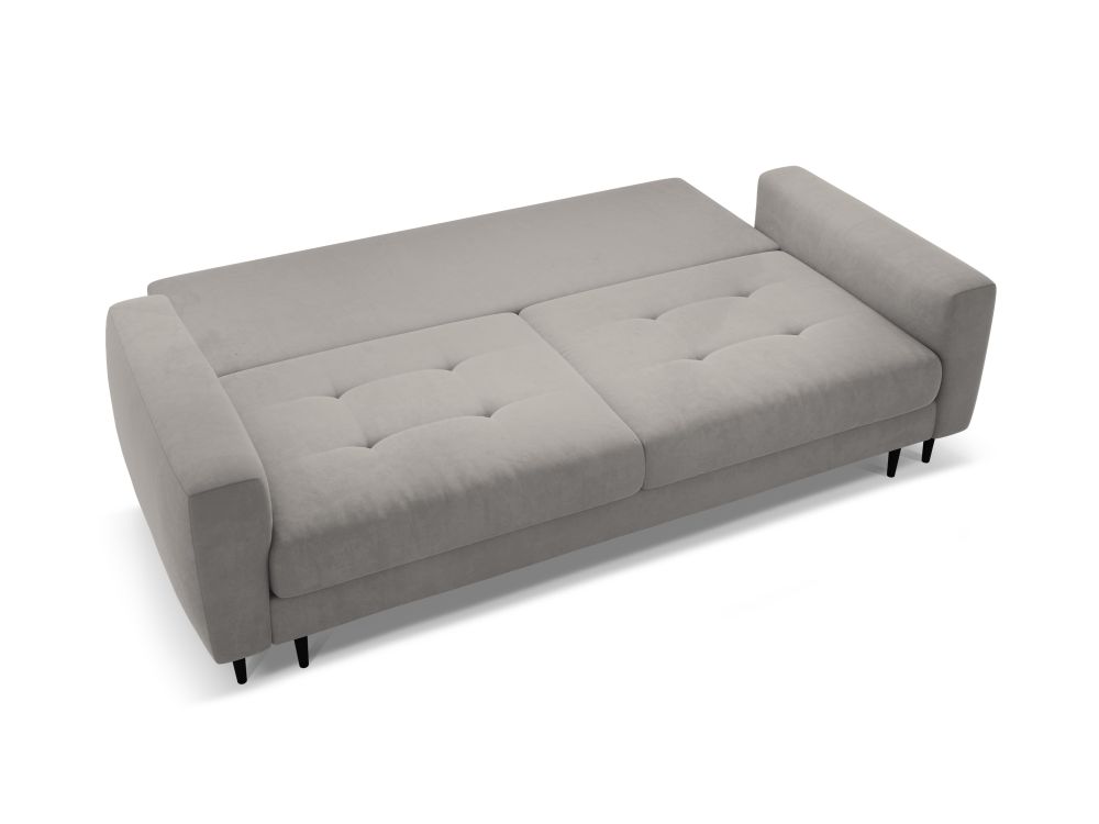 Cosmopolitan Design Schlafsofa Lazio 3-Sitzer Samt Salvador Grau
