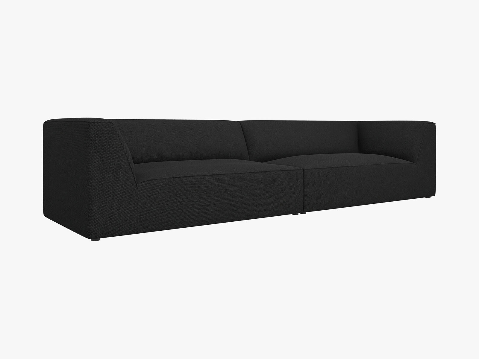 Micadoni Sofa Ruby 4-Sitzer Strukturierter Stoff Ottawa Schwarz