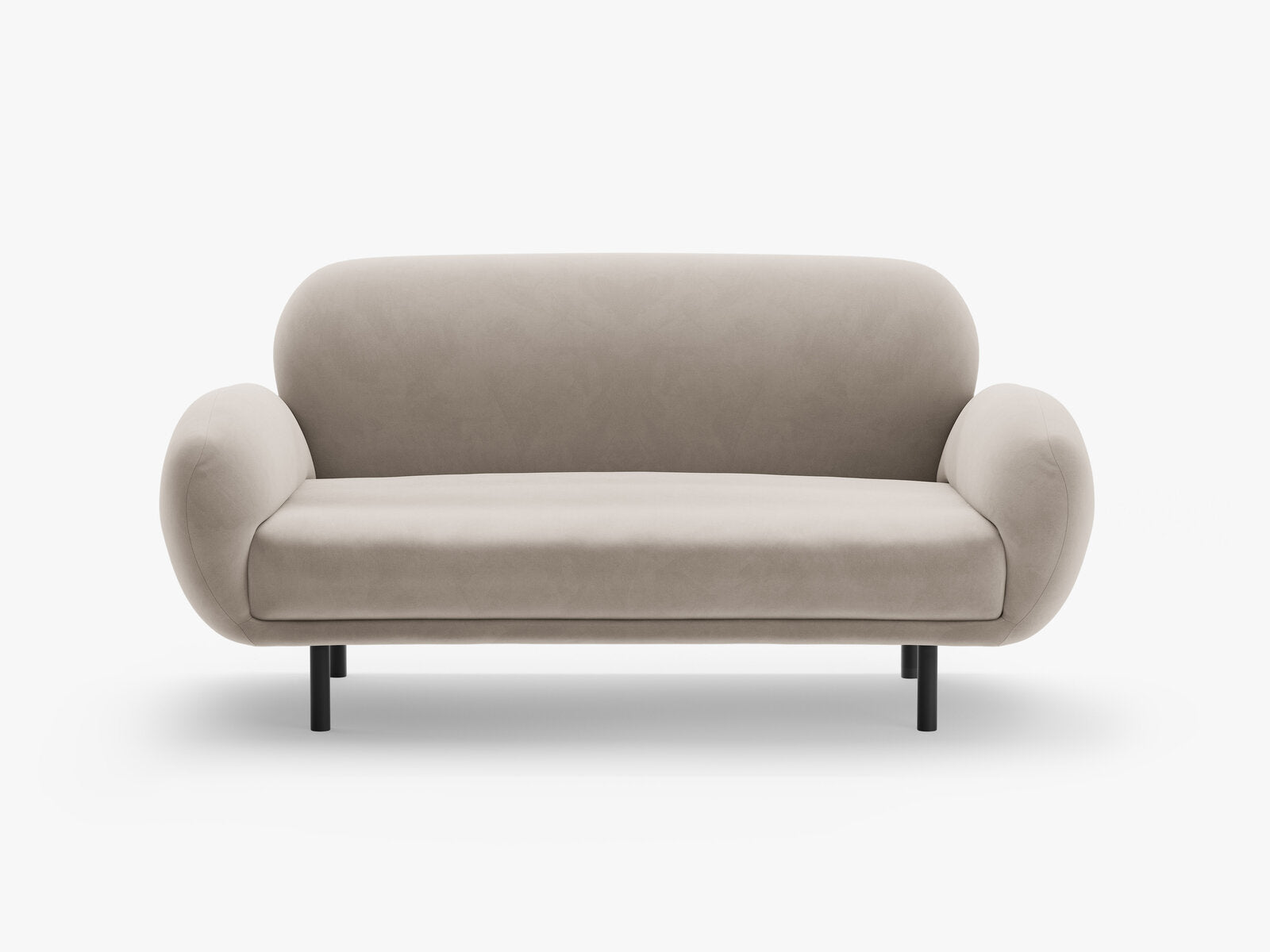 Micadoni Sofa Poppy 2-Sitzer Samt Casino Helles Beige
