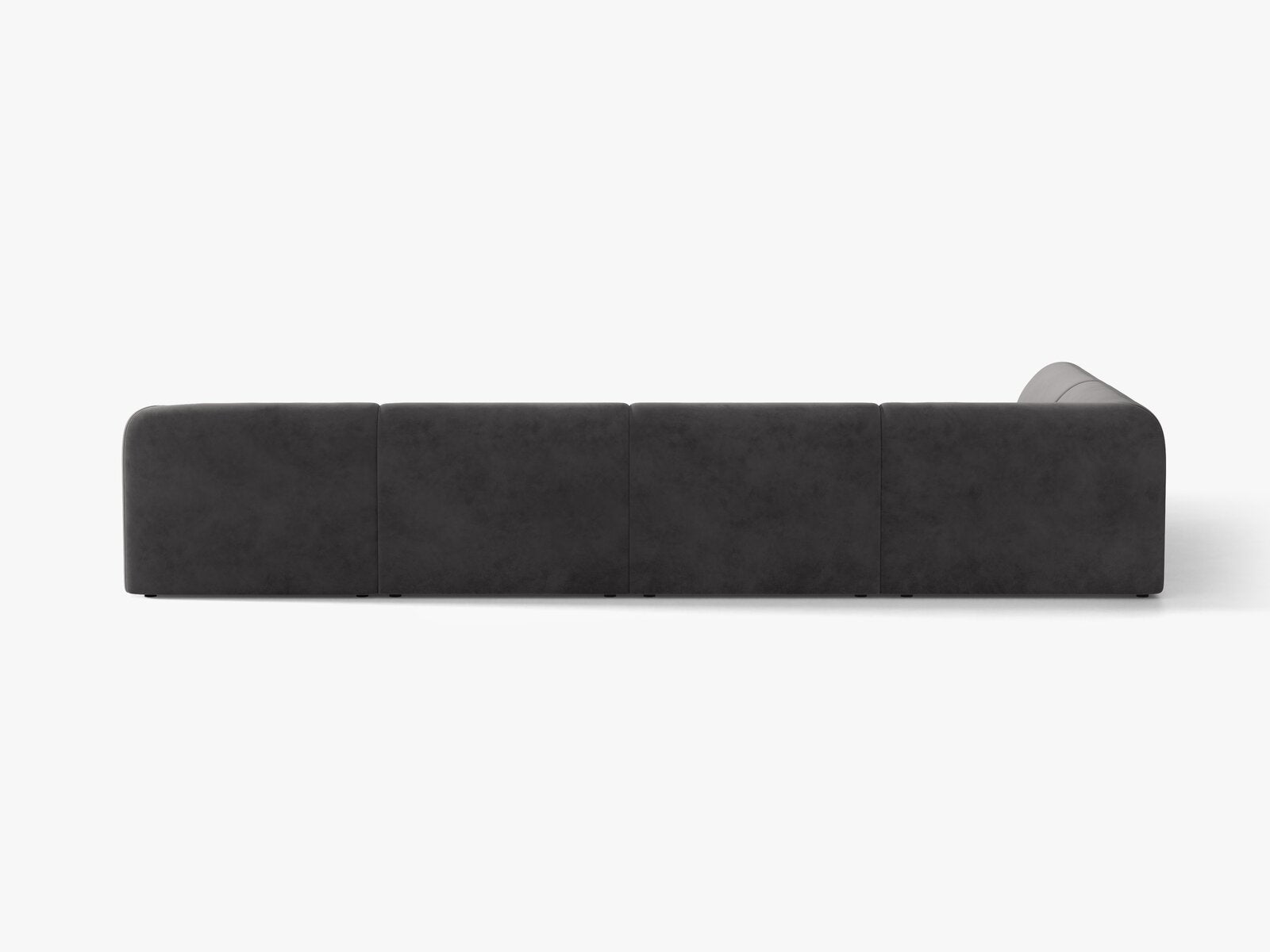 Micadoni Panorama-Ecksofa Miley 6-Sitzer Links Samt Bluvel Grau