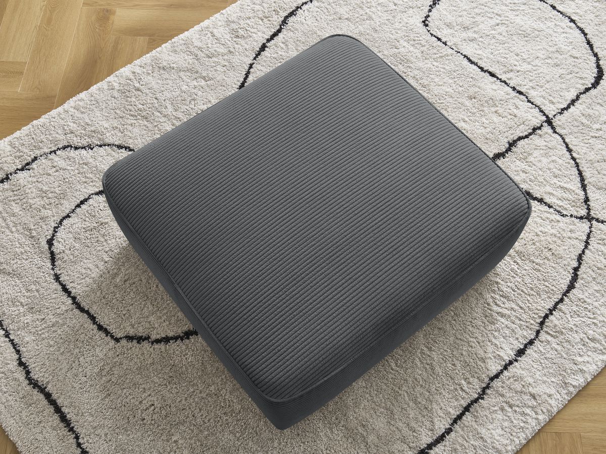 Bobochic Leopold Pouf Cordsamt Dunkelgrau