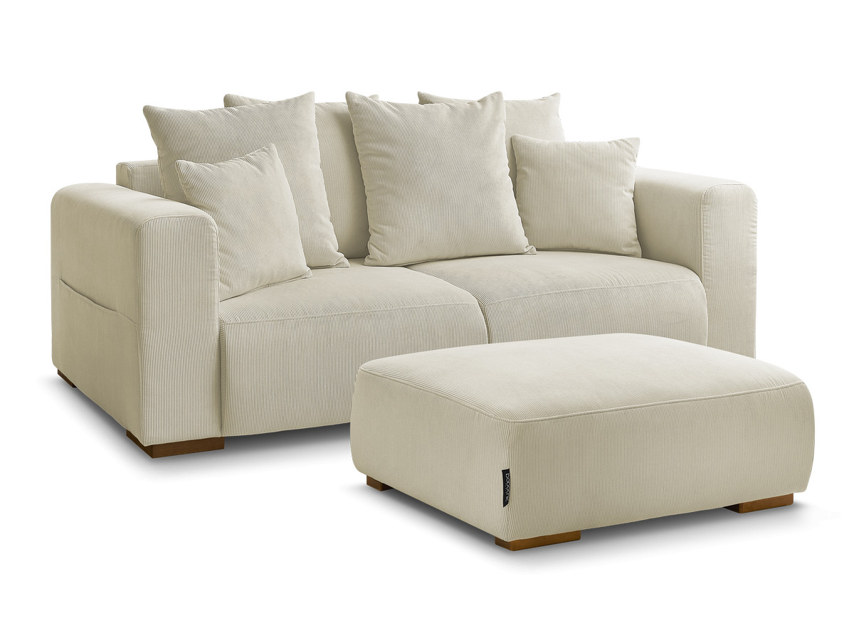 Bobochic Sidonie Sofa 3-Sitzer mit Pouf
