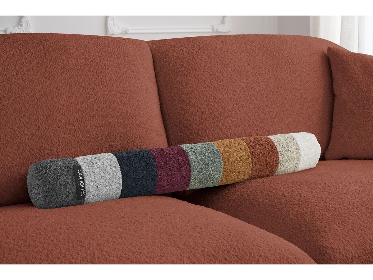 Bobochic Cezanne Schlafsofa 3-Sitzer Bouclé-Stoff Orange, Liegefläche 160 × 194 cm
