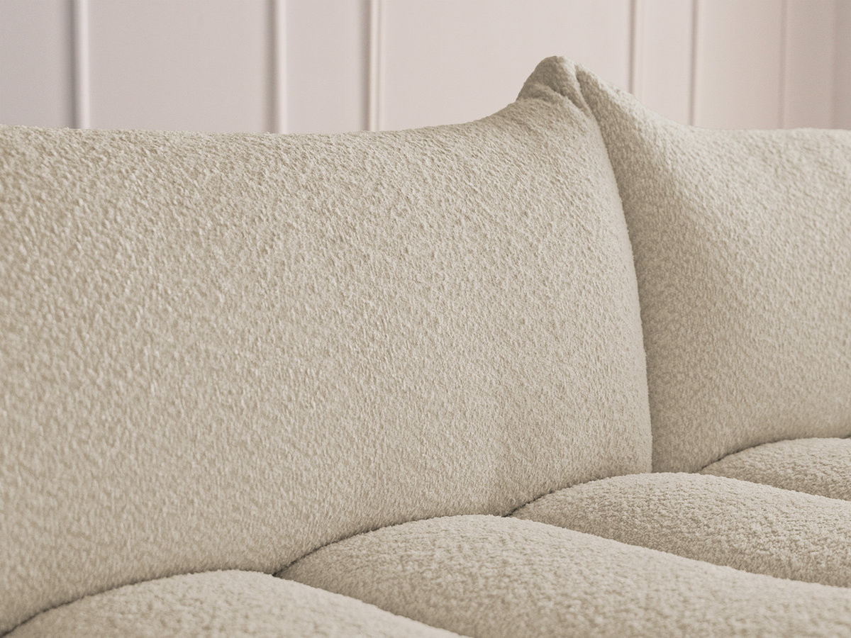 Bobochic Azra Ecksofa 262 × 178 cm Bouclé-Stoff Beige Ecke rechts