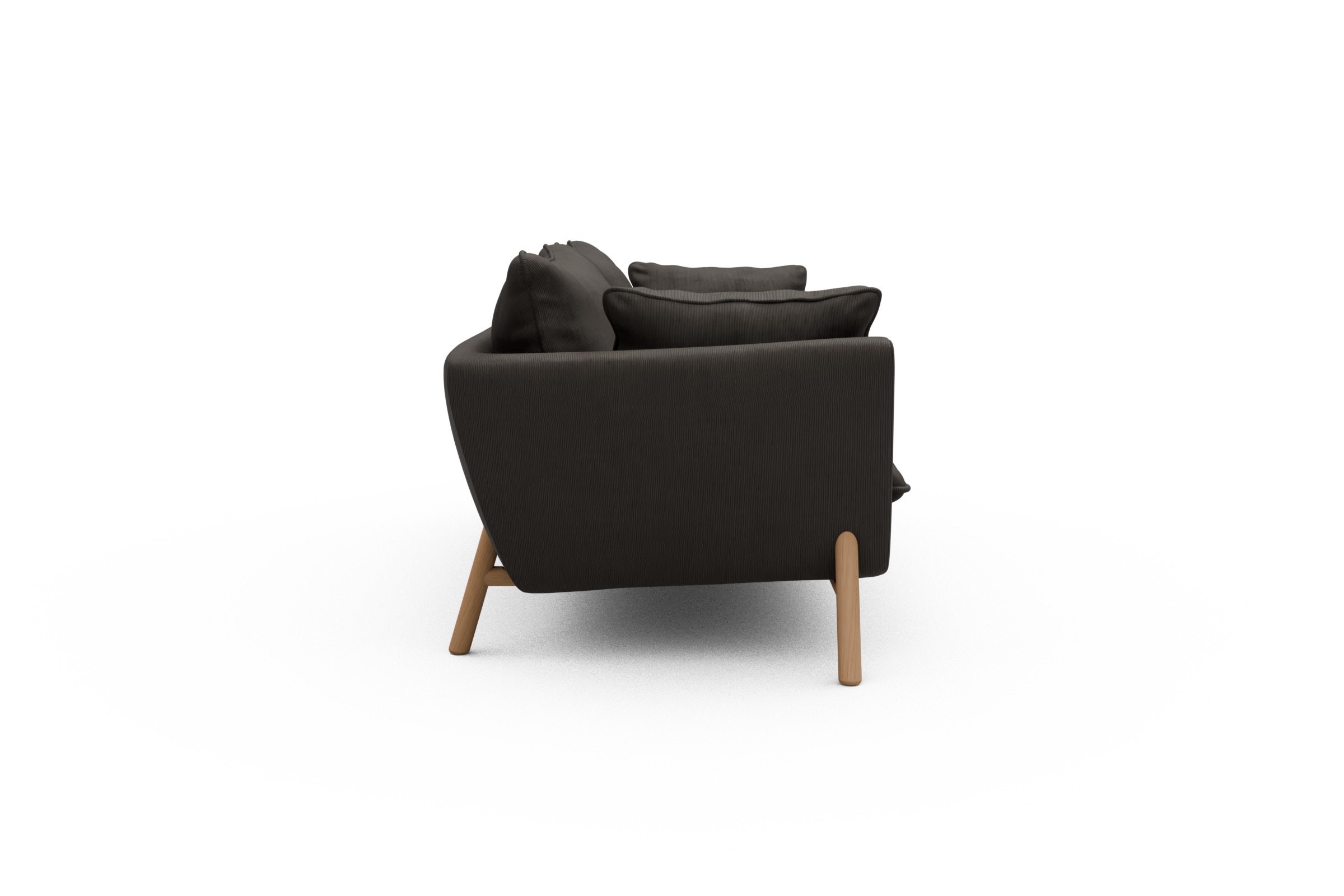 Sofa Emil PREMIUM 3-Sitzer Beinfarbe Eiche Natur Cordufine-Taupe