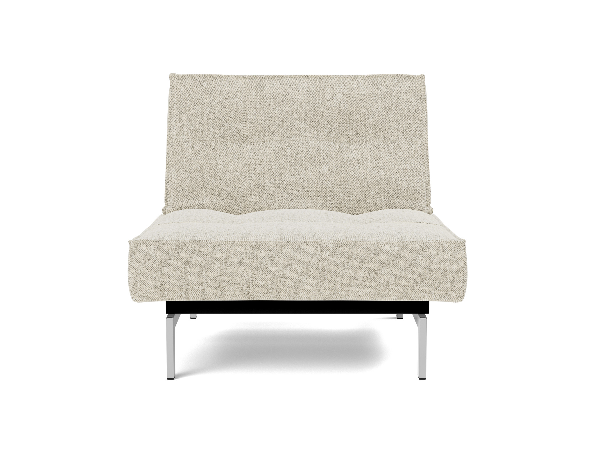 Sessel Splitback Strukturierter Stoff Taura 357-Off-White Beine Chrom