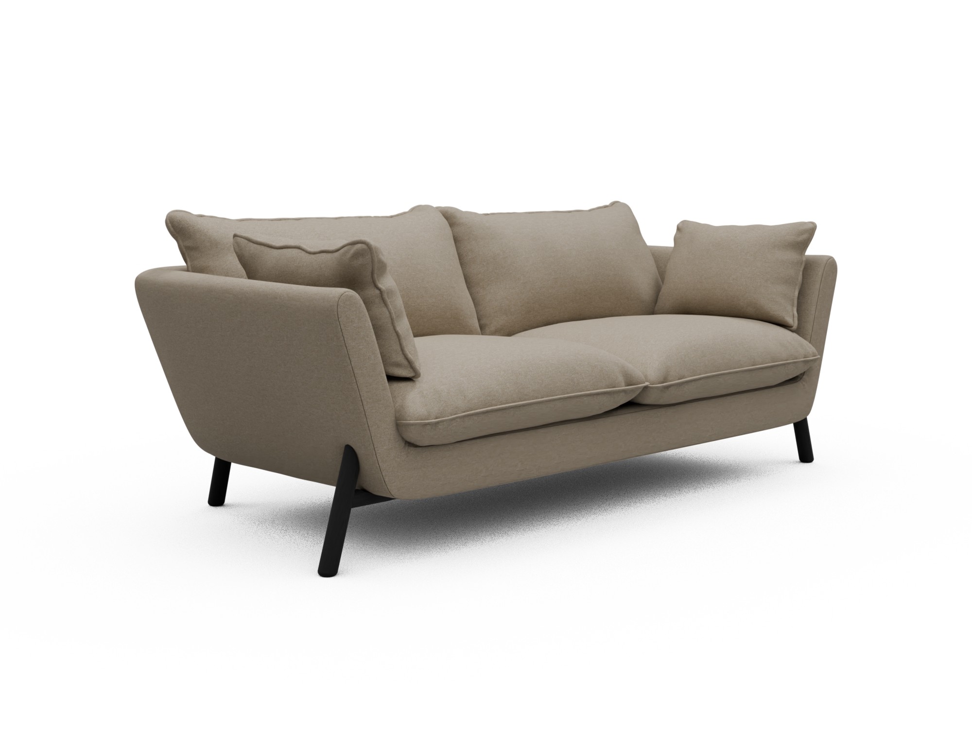 Skandi Home Sofa Emil Soft 2-Sitzer Beinfarbe Eiche Schwarz Satya-Natural moebelfaktor
