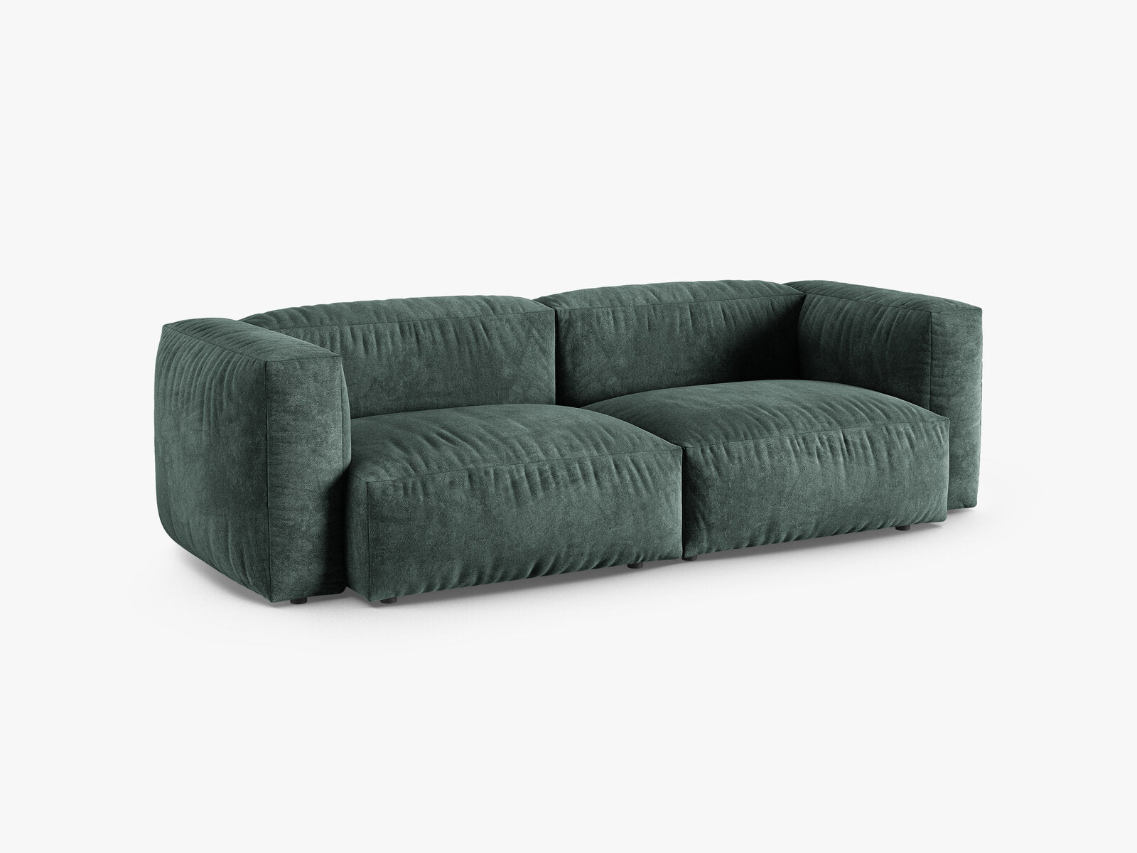 Micadoni Sofa Martina 3-Sitzer 90cm Sitztiefe Samt Vogue Petrol