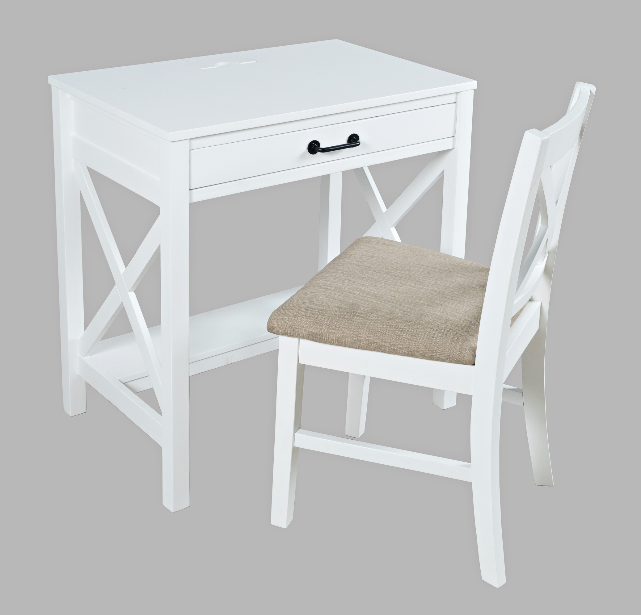 Livin Hill Set Avola: Schreibtisch 76 cm + Stuhl Weiß