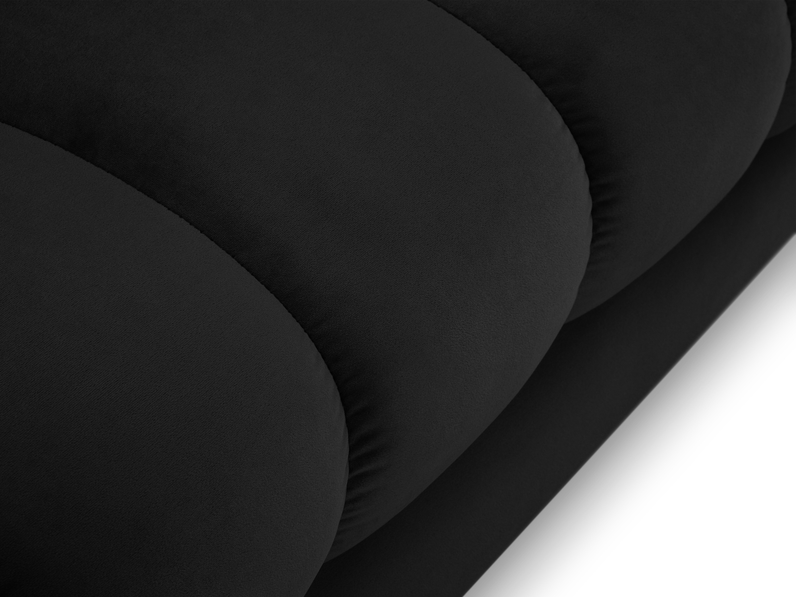 Cosmopolitan Design Chaiselongue Bali Samt Bluvel Schwarz Rechts Beine Schwarzes Metall