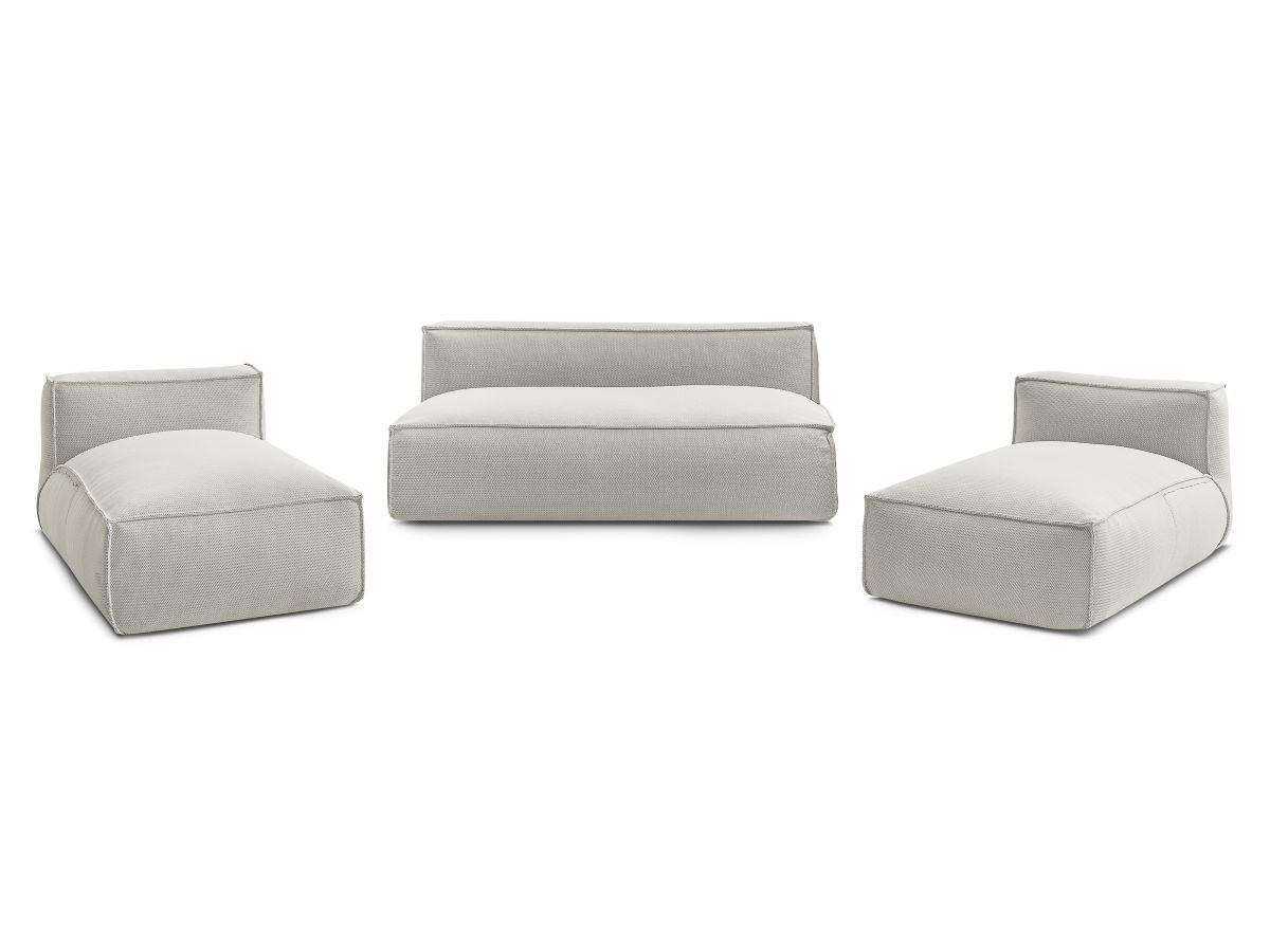 Bobochic Biarritz Gartensofa 4-Sitzer Melange-Stoff Beige