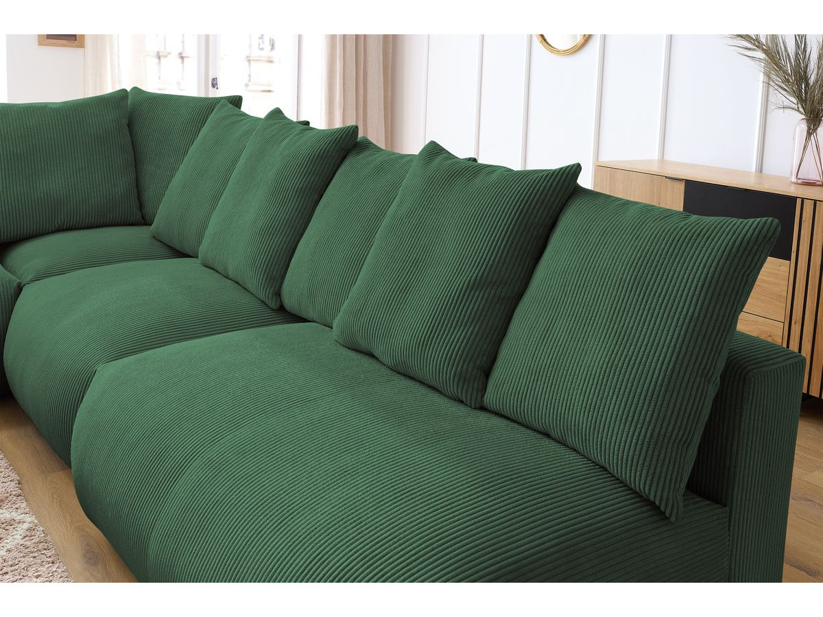 Bobochic Voltaire Ecksofa 322 × 268 cm Cordsamt Grün Ecke links