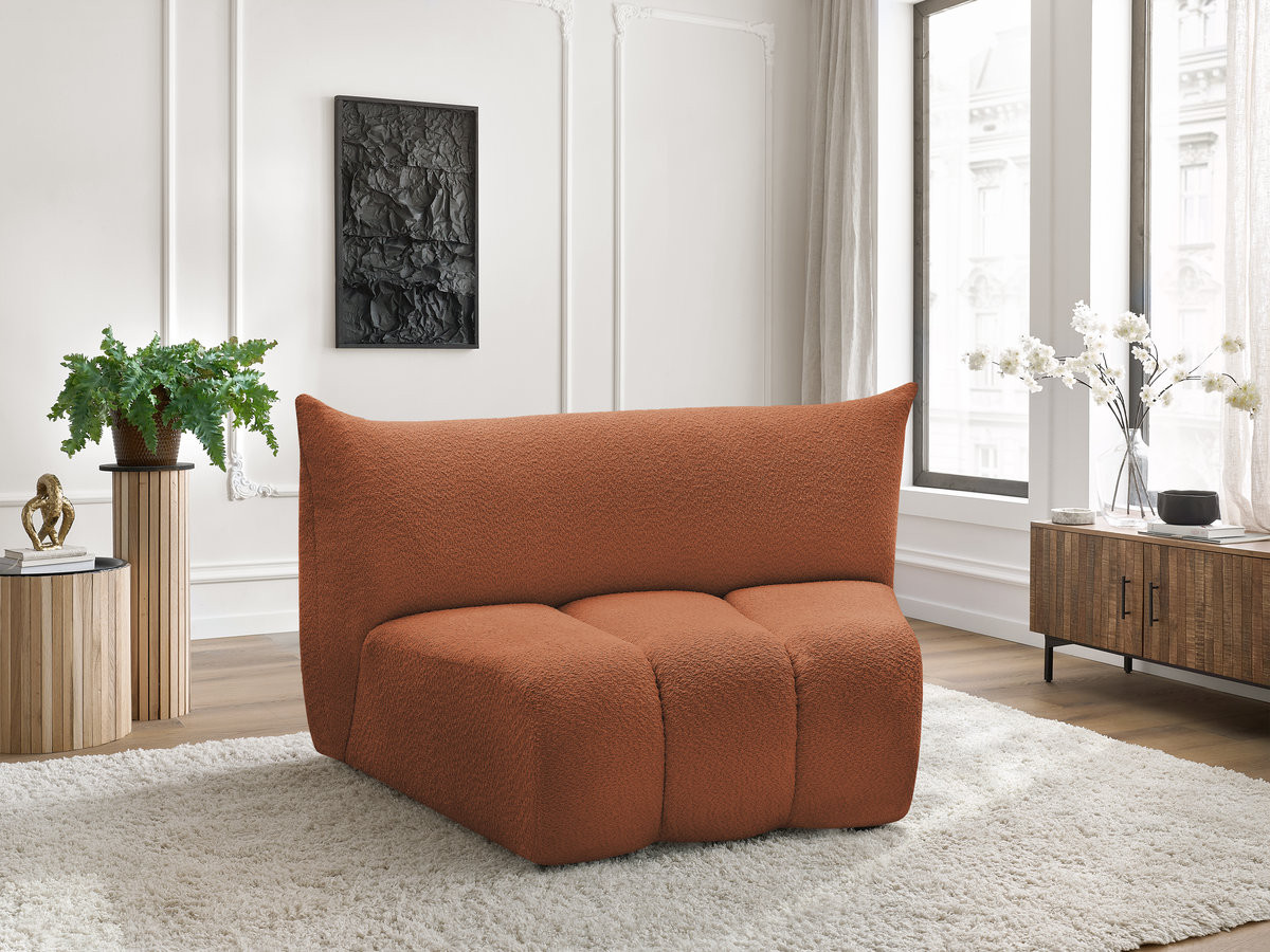 Bobochic Azra Sofamodul 1-Sitzer Bouclé-Stoff Orange