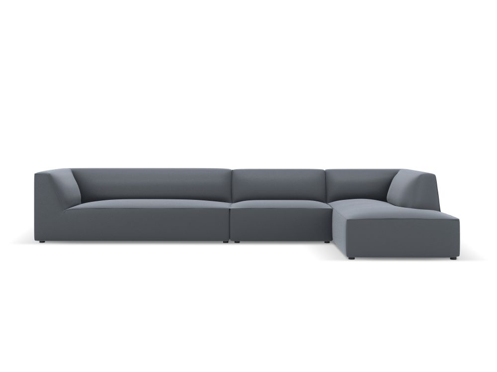 Cosmopolitan Design Ecksofa Siena 5-Sitzer Kunstleder Pacifico Dunkelblau Rechts