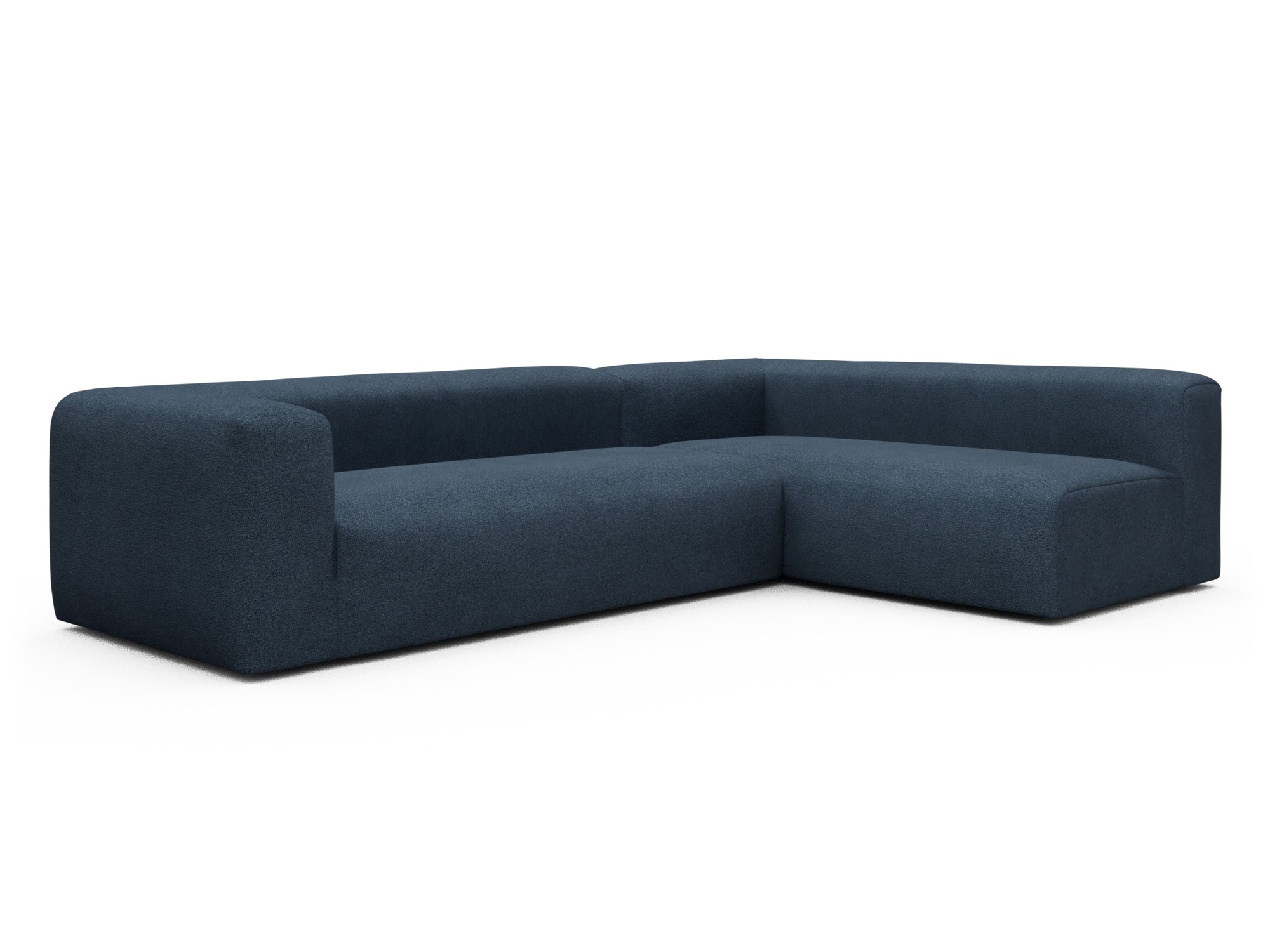 Skandi Home Ecksofa Fred 2x 2,5-Sitzer rechts offen Boucle-Blue moebelfaktor